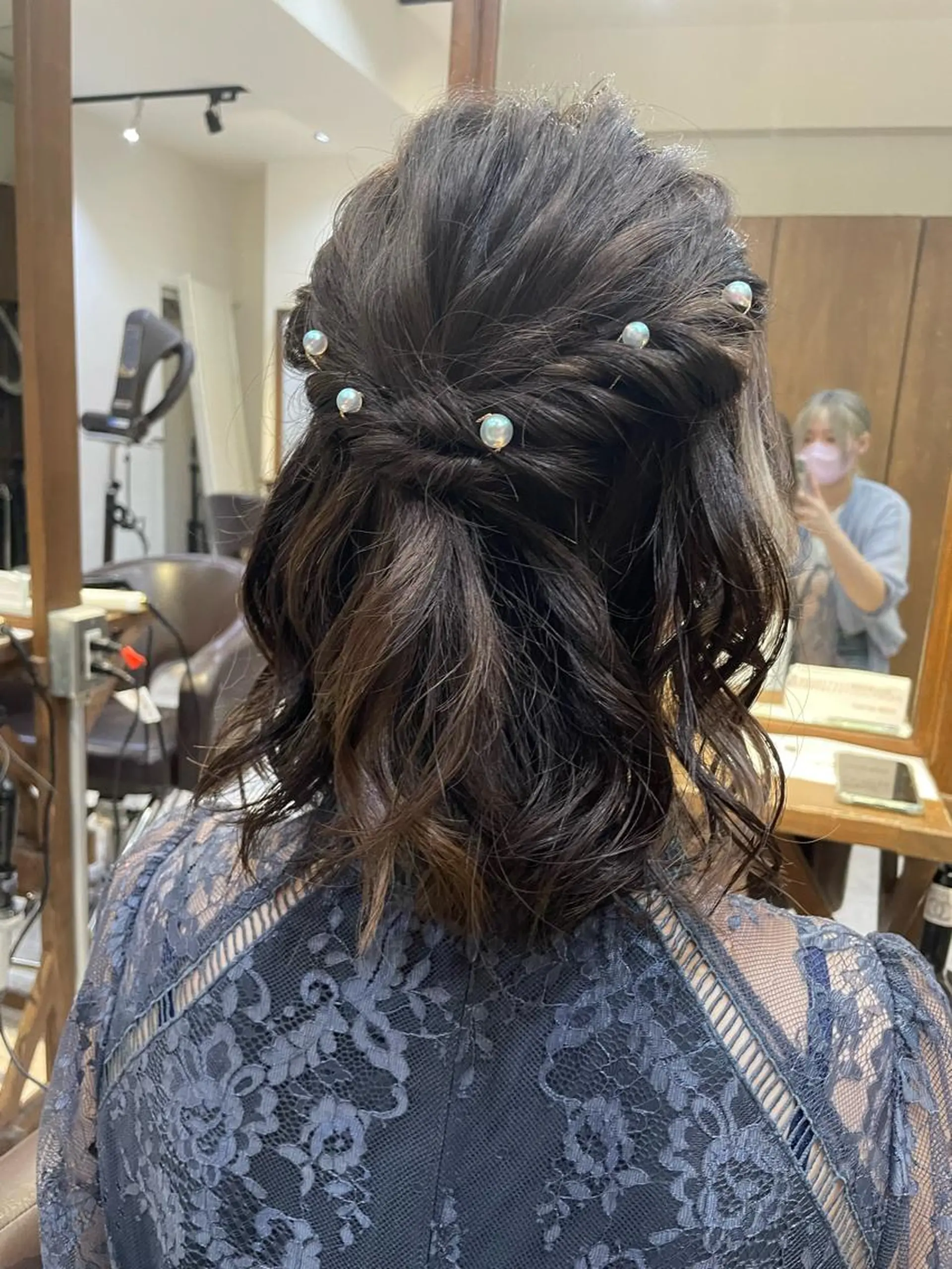 ミディアム ヘアアレンジ ハーフアップ 結婚式・ブライダル ヘアセット ALLEN hair所属・ALLEN hair /まなのヘアスタイル