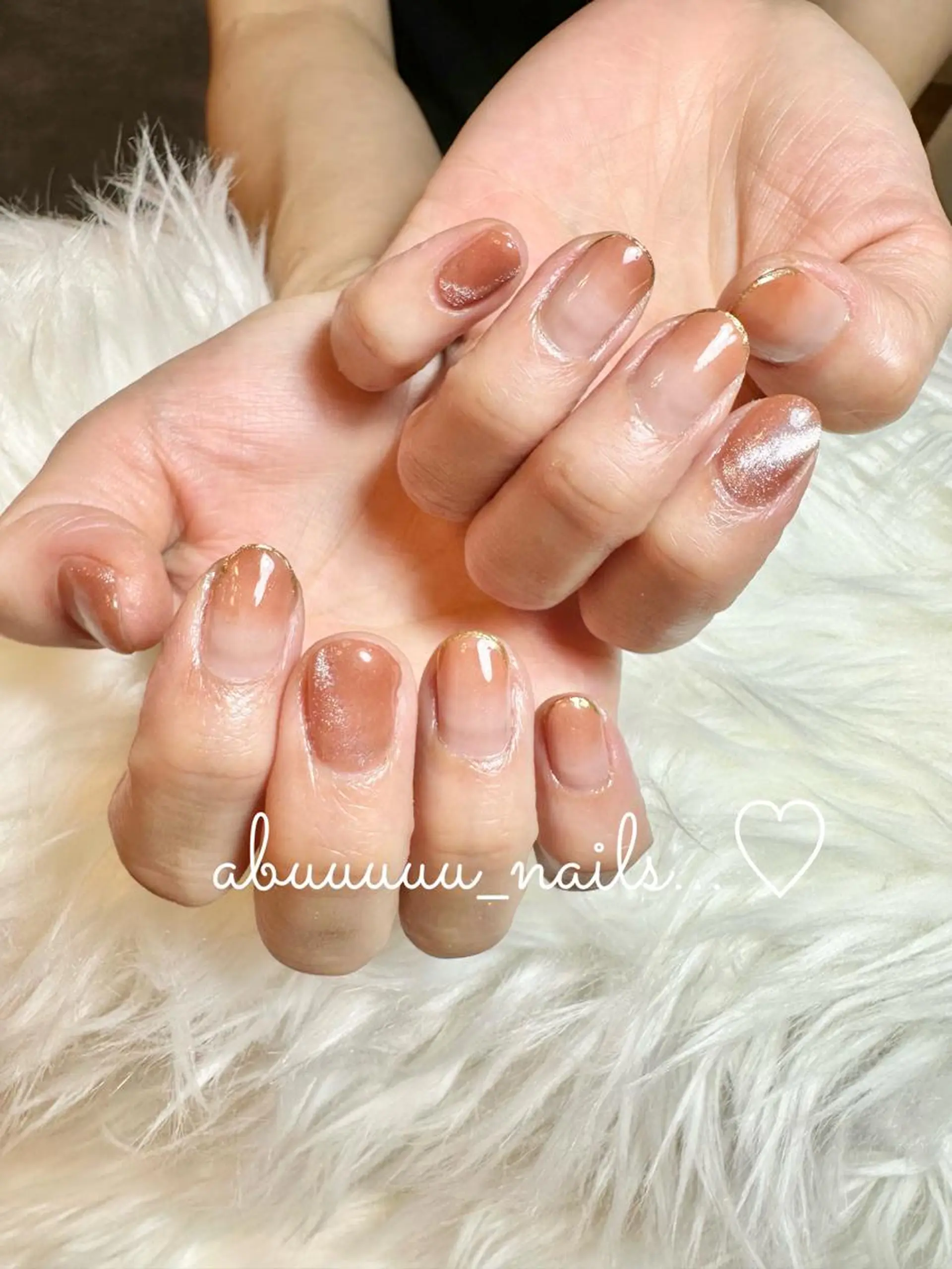 ネイル フレンチネイル グラデーション マグネットネイル ミラーネイル ハンドネイル abuuuuu nailsのネイルデザイン