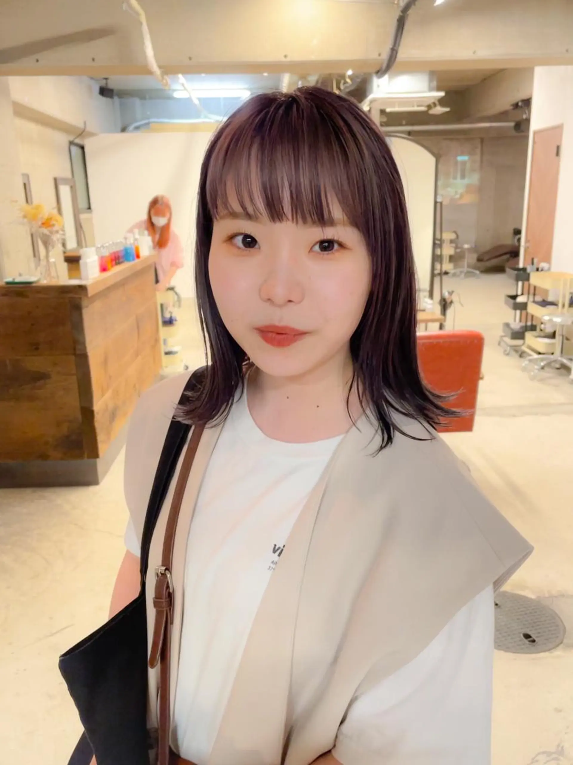 ミディアム カラー パーマ/レイヤー 岩山丈一郎のヘアスタイル