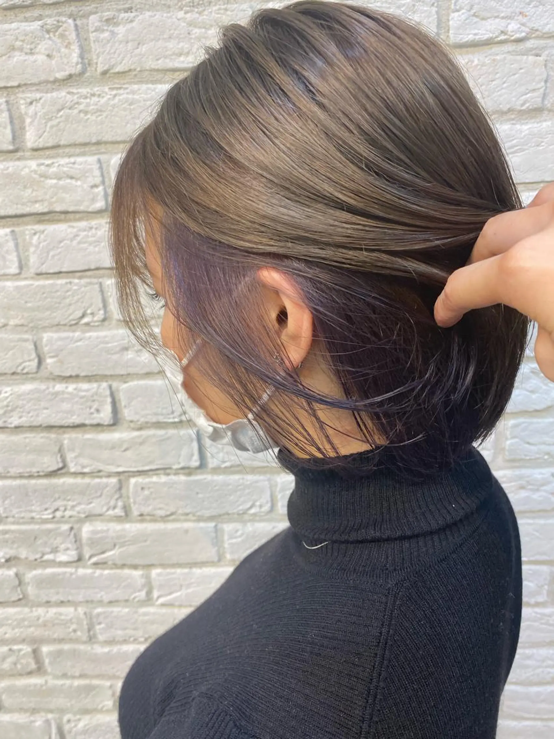 ミディアム ボブ 顔周りカット 髪質改善 小顔カット トリートメント ヘアカラー ココロ☀️ CLUTCH天王寺店のヘアスタイル