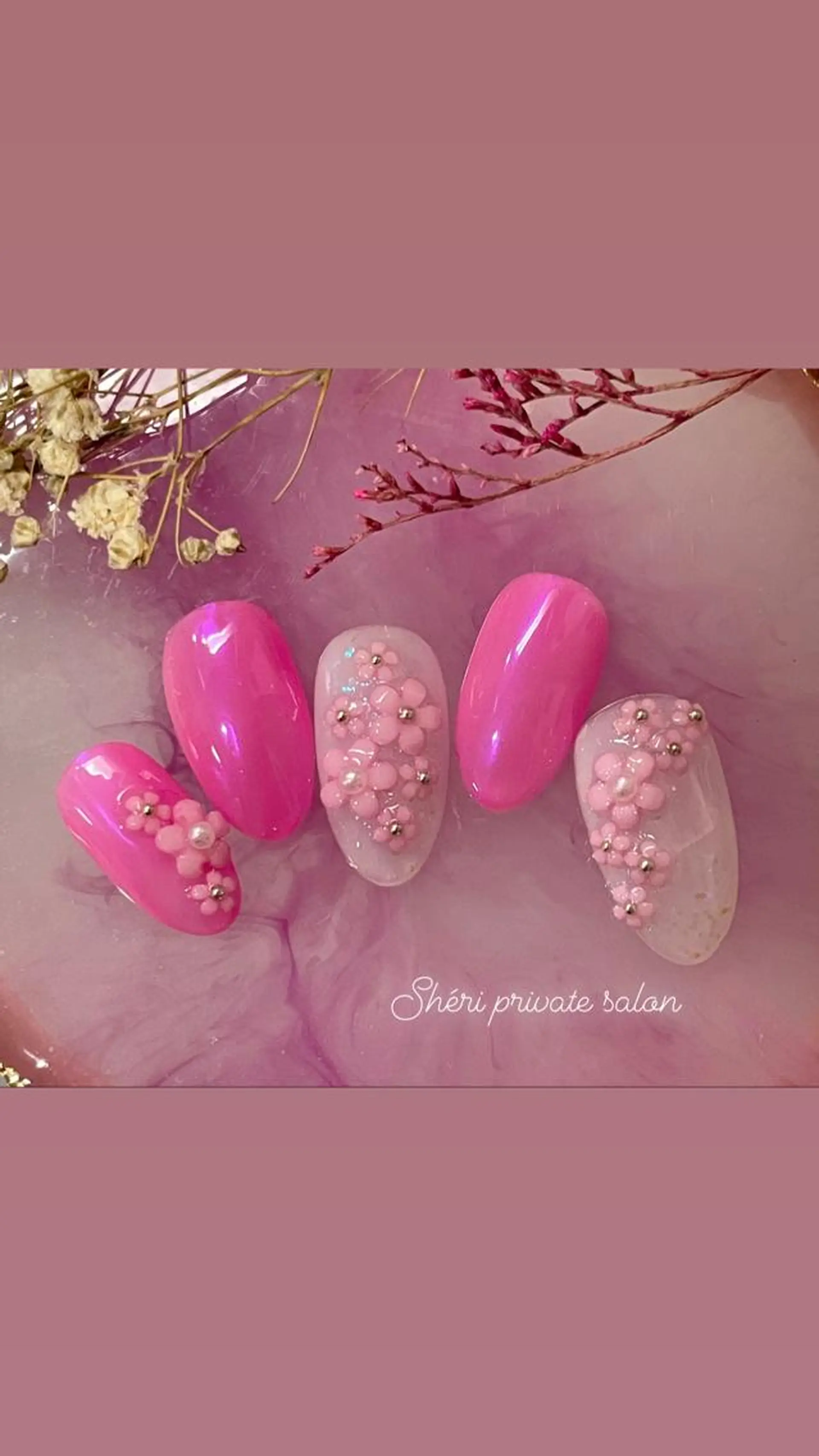 カラー ネイル 春ネイル Chérinail 爪のお手入れのネイルデザイン