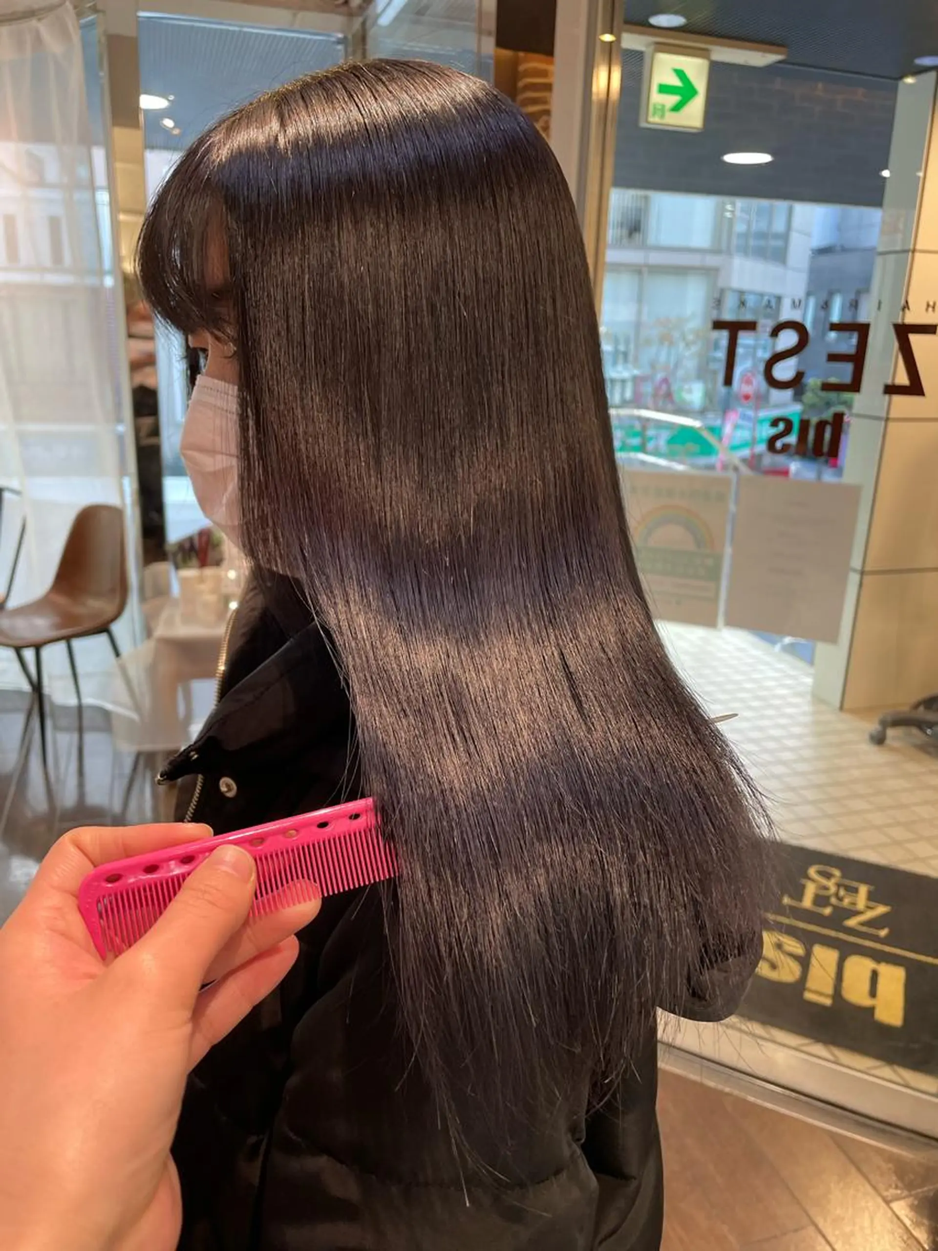 セミロング カラー ブラウンカラー バイオレットカラー バイオレットブラウン aya/小顔レイヤー /柔らかカラーのヘアスタイル