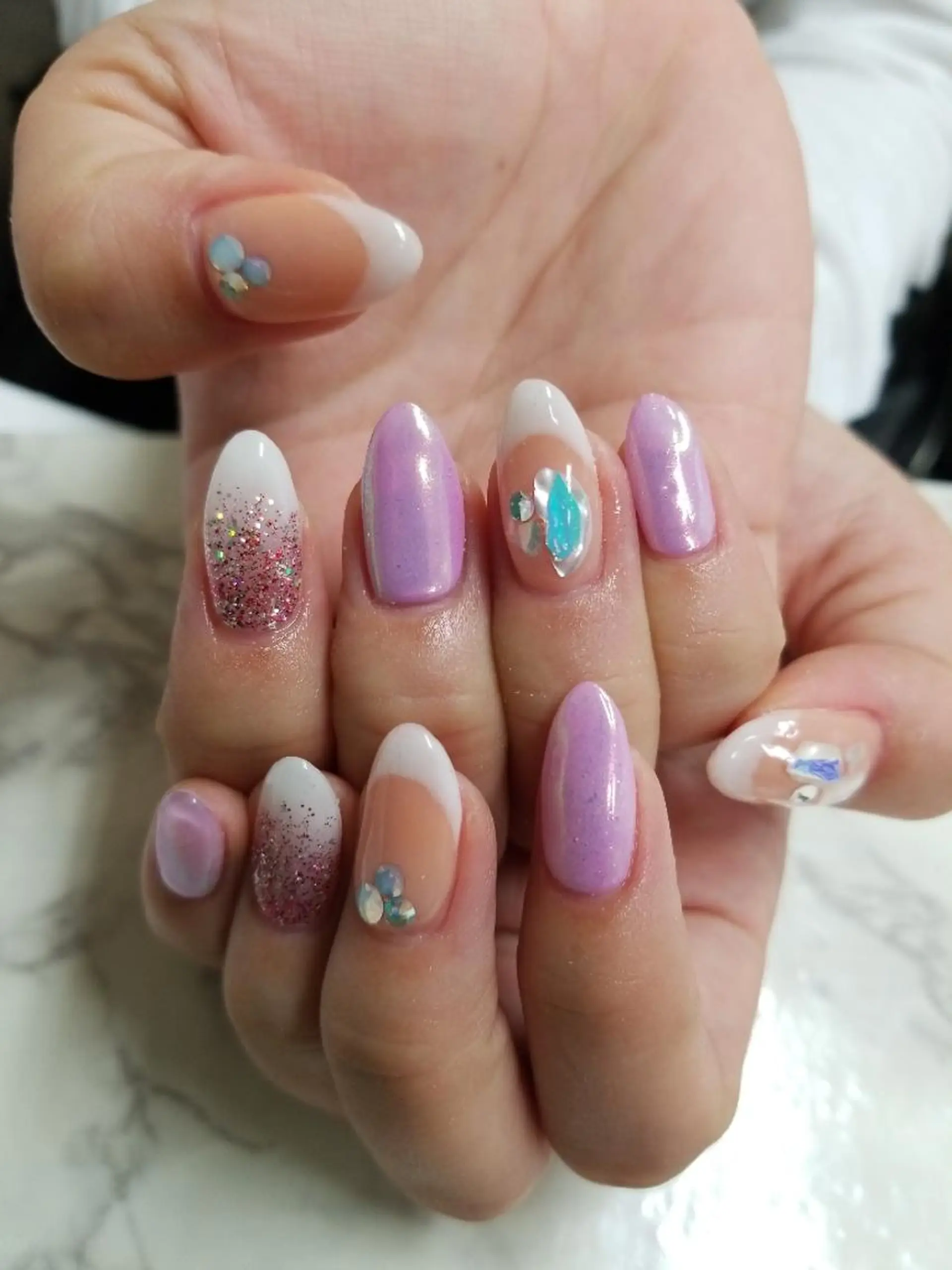 ネイル アートネイル ジェルネイル 持ち込み ニュアンスネイル パラジェル 河野ちえ (雑誌掲載サロン)のネイルデザイン