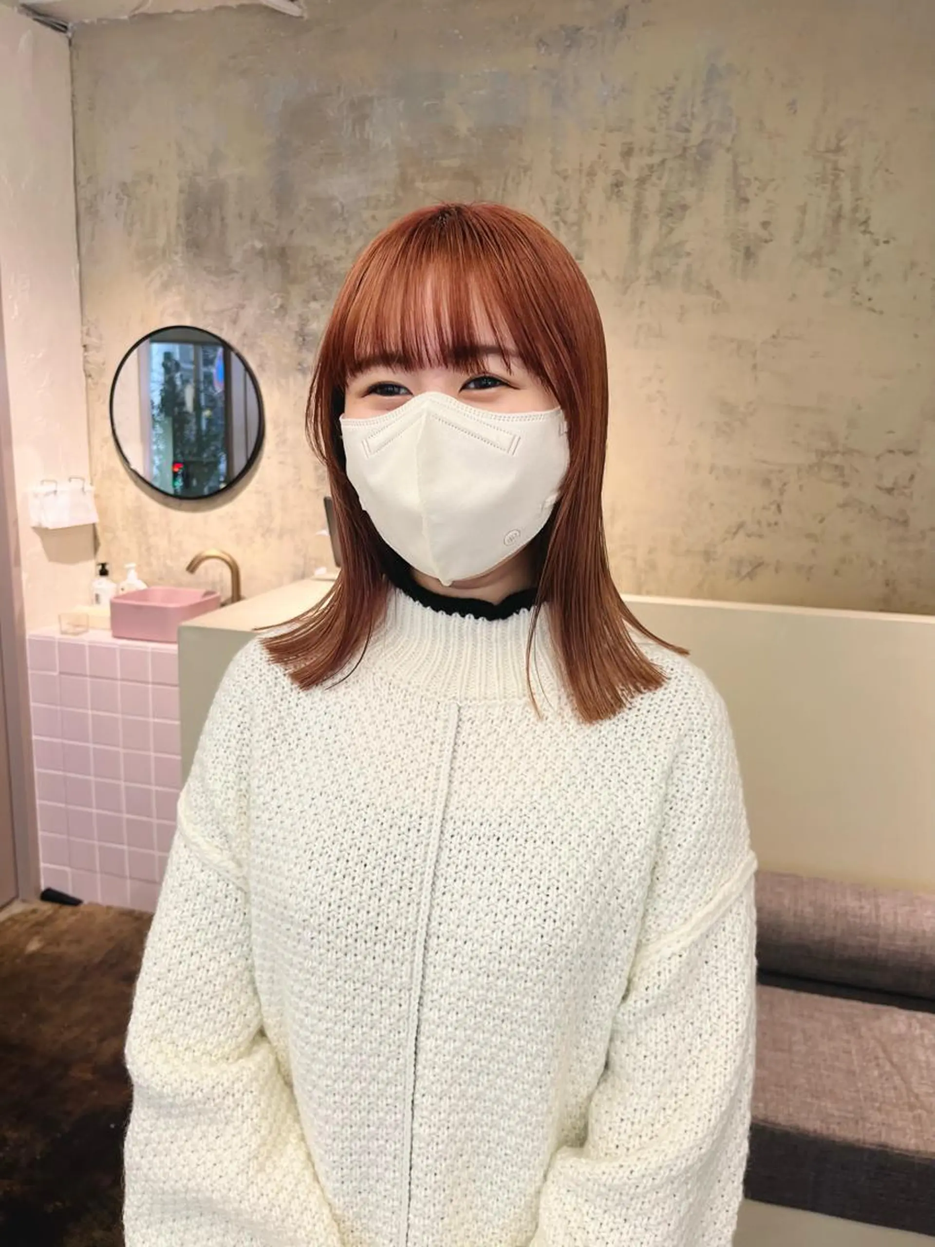 ミディアム カラー ハイトーンカラー 外ハネヘア 西山 紗耶香🪽 透明感カラー/ボブのヘアスタイル