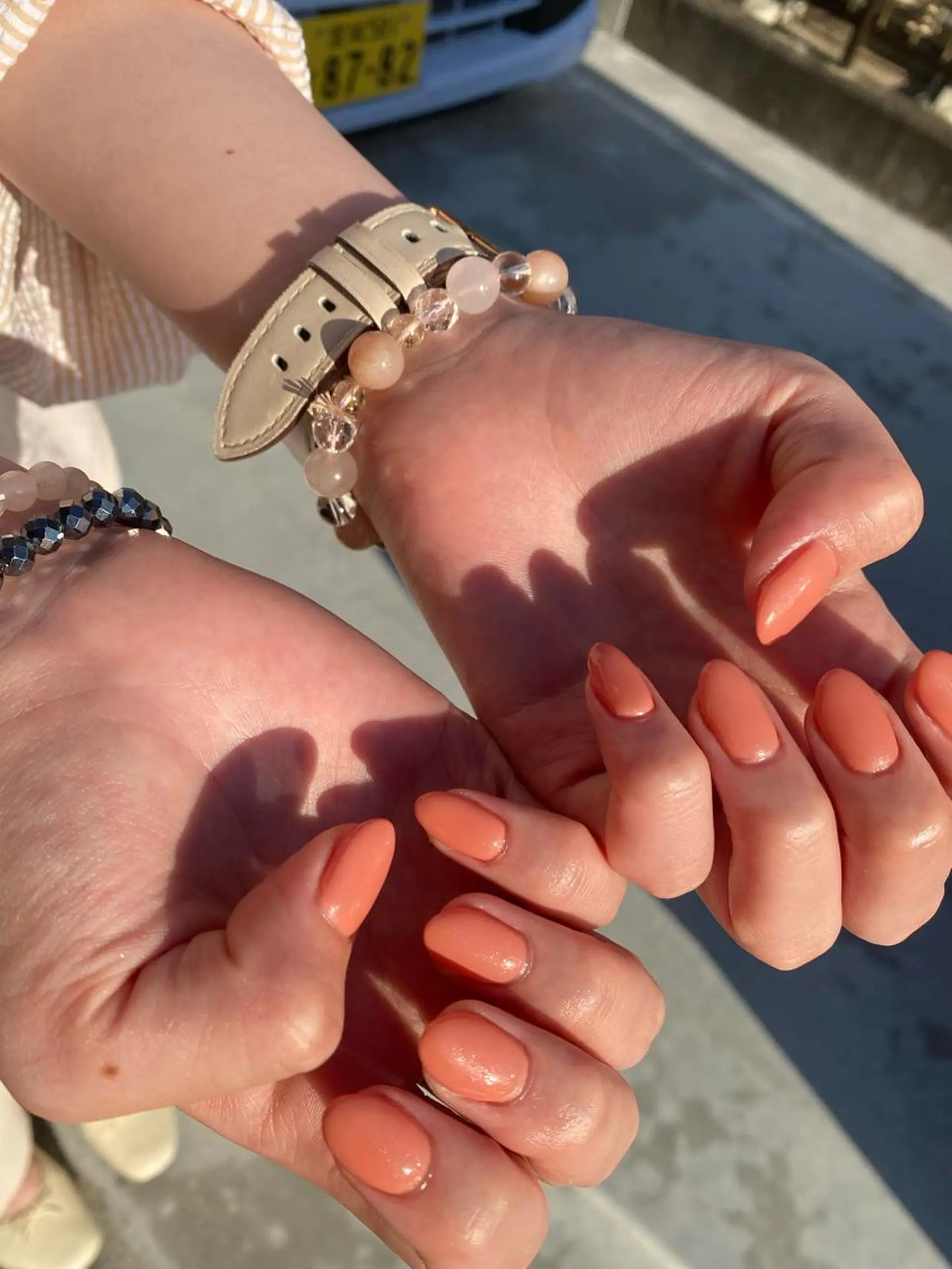 ネイル ニュアンスネイル ワンカラーネイル ハンドネイル 鹿島台ネイルサロン/ 長さだし◎のネイルデザイン