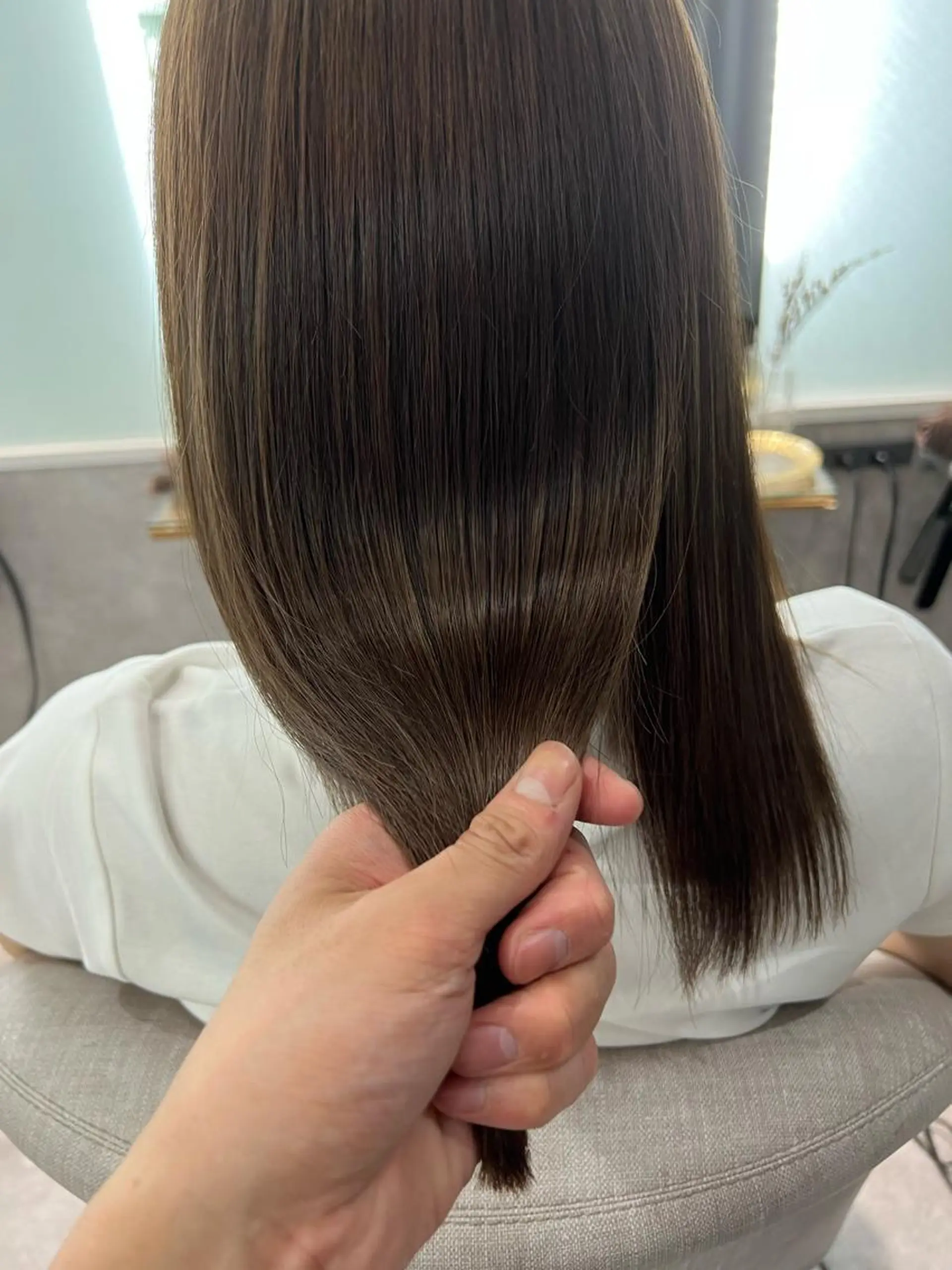 ミディアム エクステ ハイライト 髪質改善 タンバルモリ ヨシンモリ カット ヘアカラー トリートメント Lond luce心斎橋所属・🍀小川大輔🍀 ボブ/ブリーチ🥇のヘアスタイル