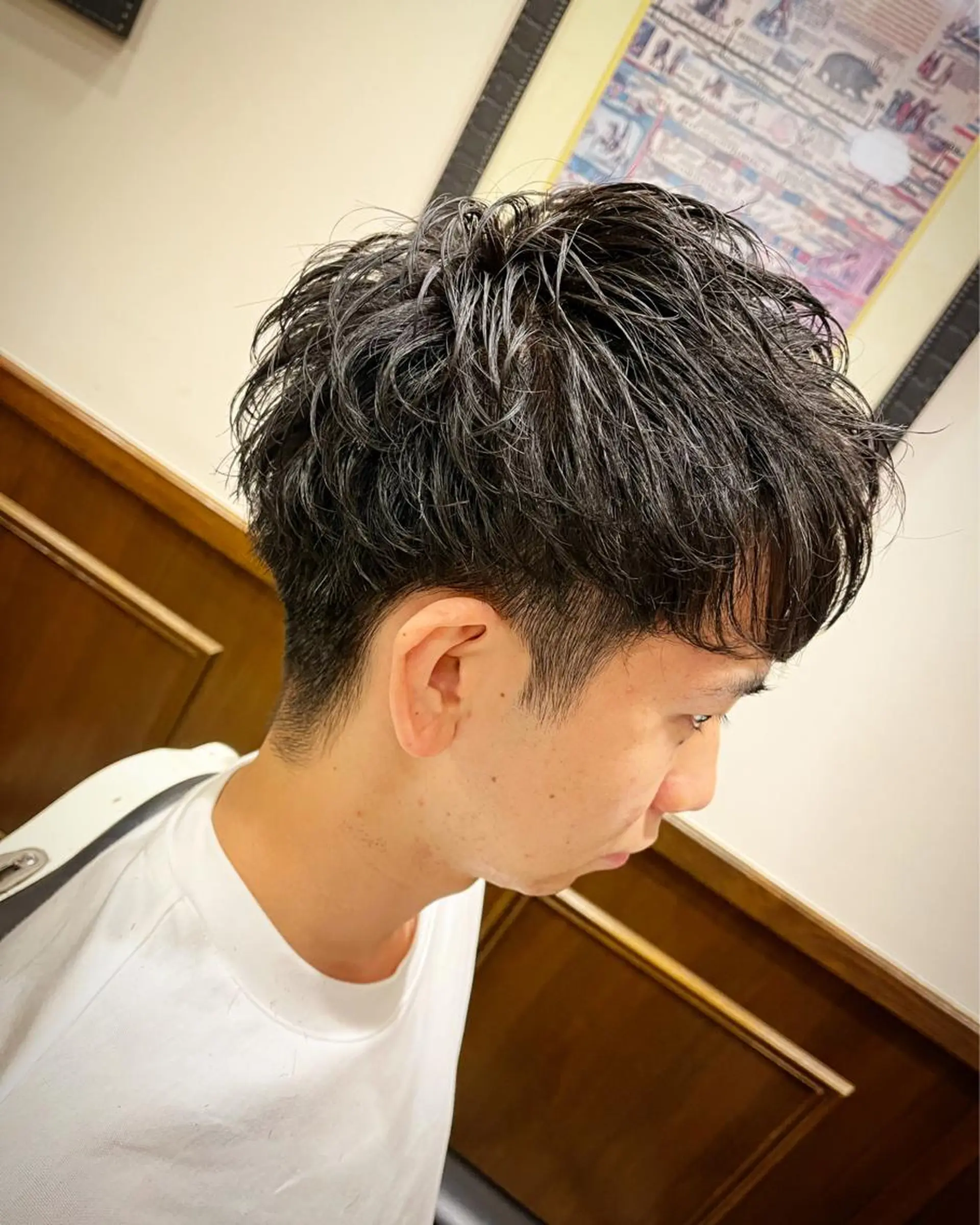 ショート パーマ メンズ ヒロ銀座 バーバーショップ神楽坂所属・ひらお あおとのヘアスタイル