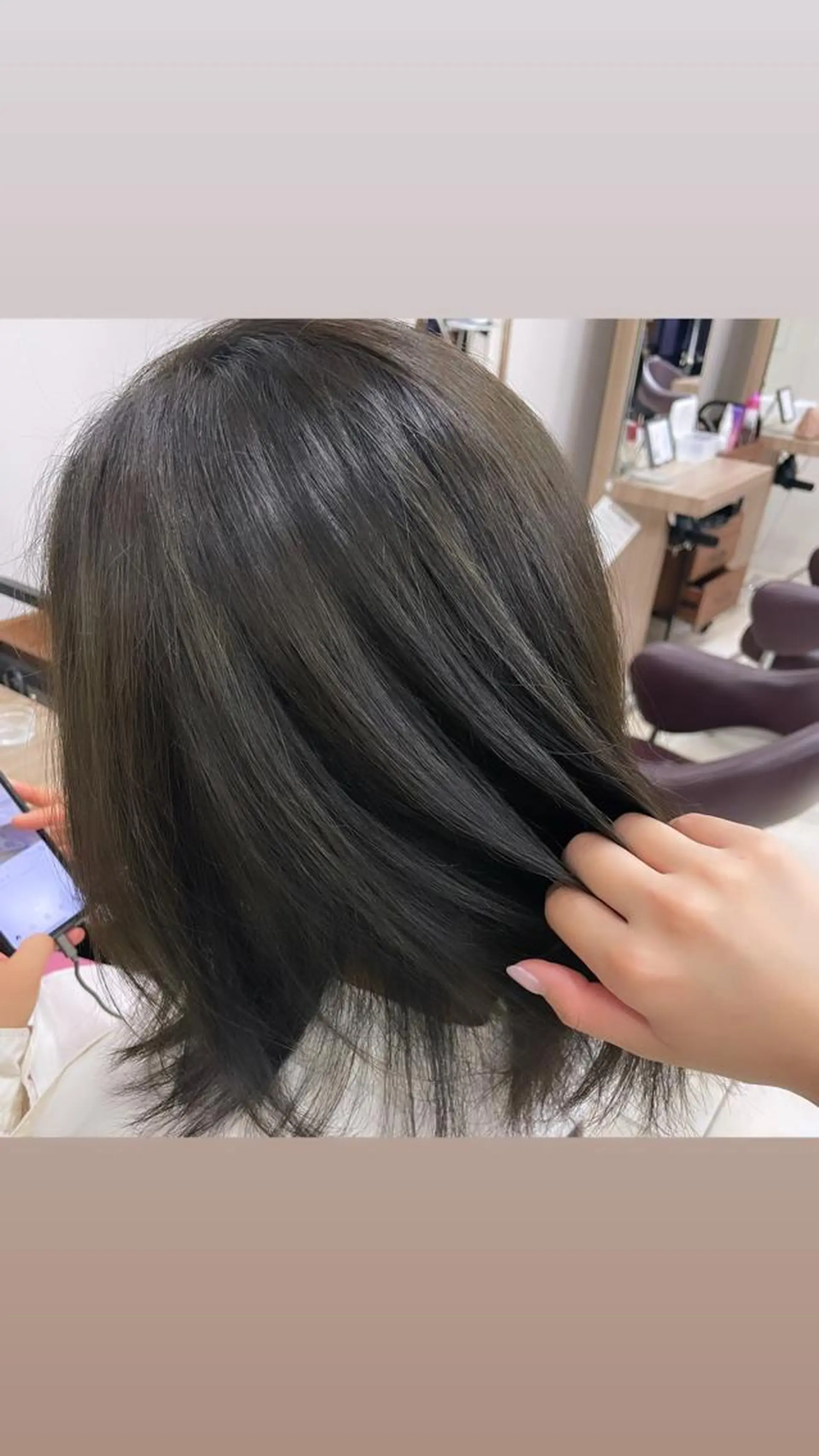 セミロング カラー メンズ ベージュカラー オリーブベージュ カット ヘアカラー トリートメント 🦋髪質改善 今宮梨沙🦋のヘアスタイル