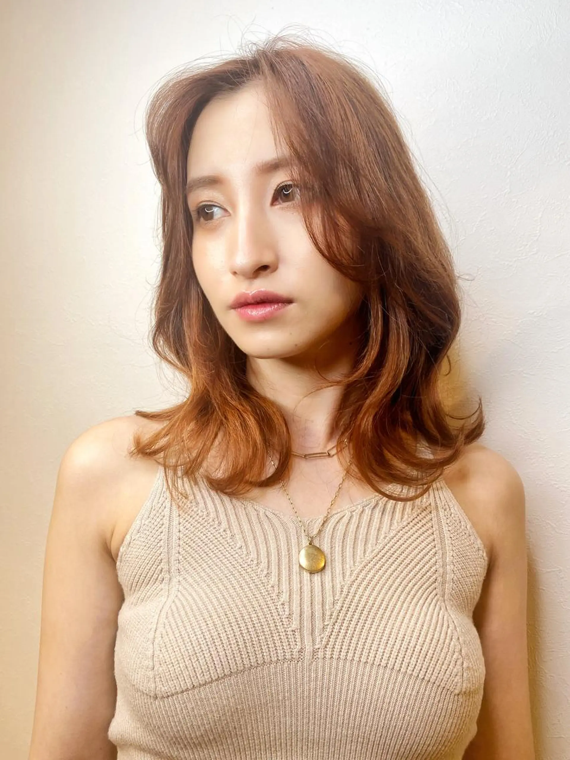 ミディアム くびれヘア ハイライト 韓国風&髪質改善特化 ✂️MISAKI✂️のヘアスタイル