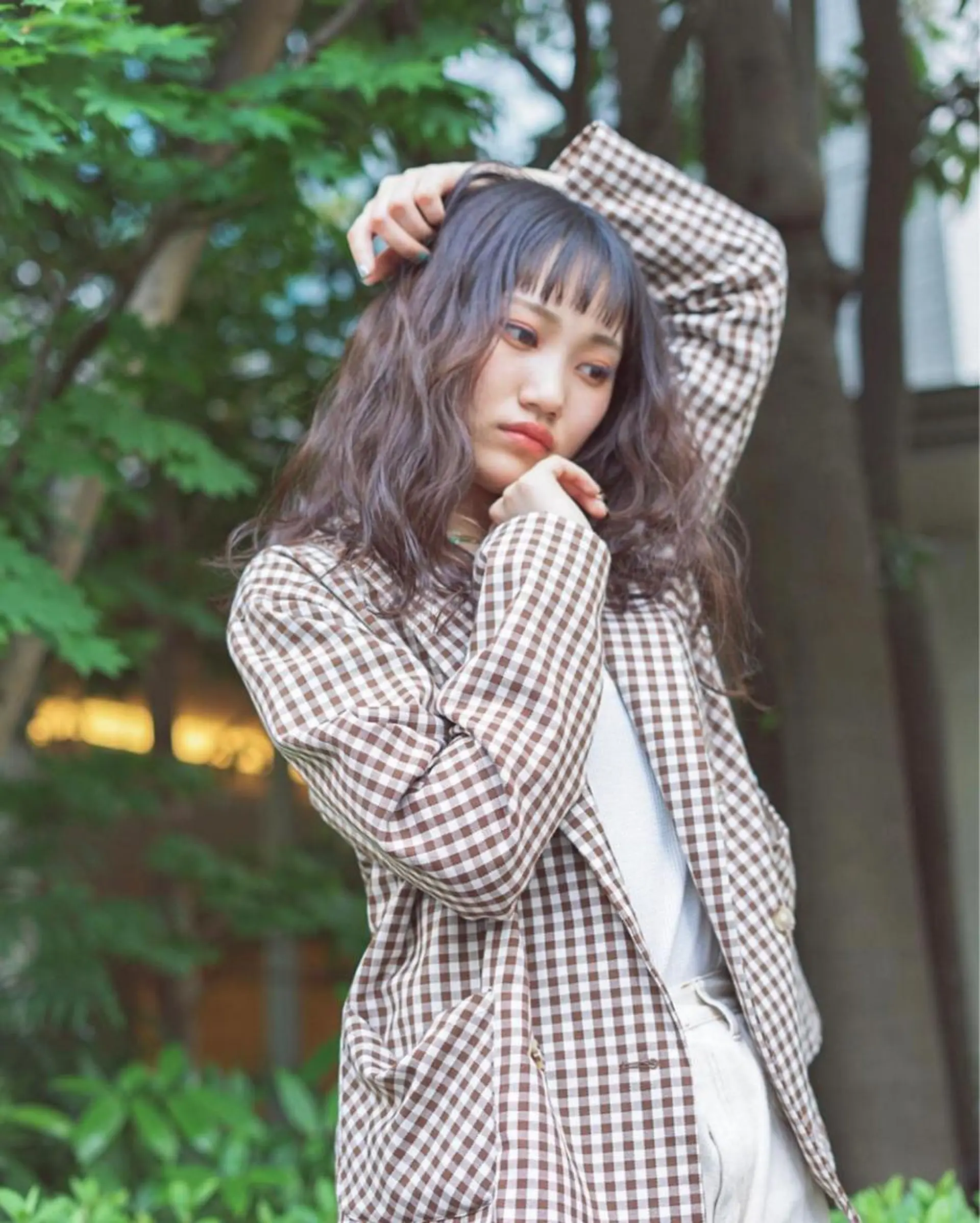 ミディアム カラー パーマ ヘアアレンジ ケアブリーチ/ ハイトーン/牧野のヘアスタイル