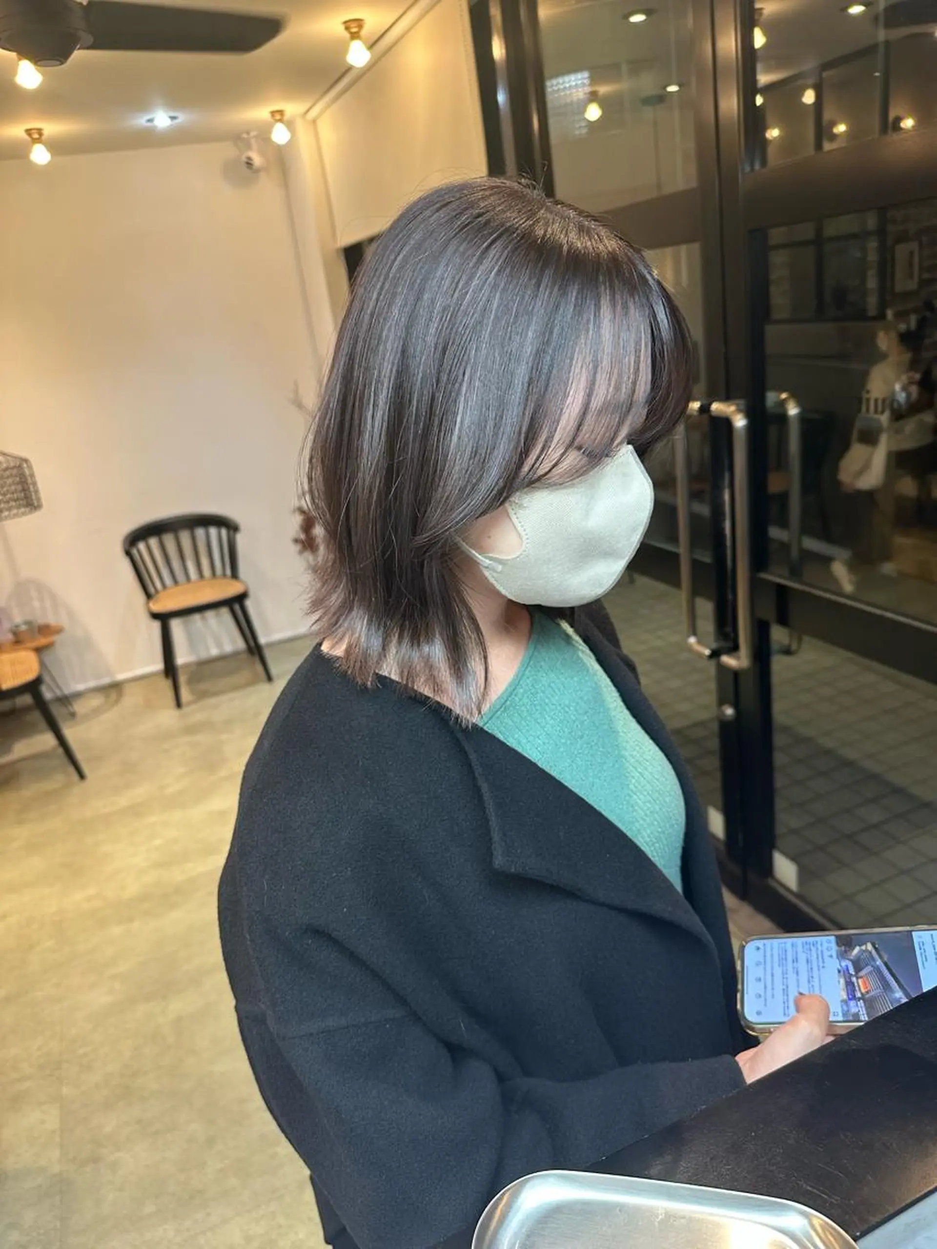 ミディアム カット ヘアカラー トリートメント 大内田 凌馬のヘアスタイル