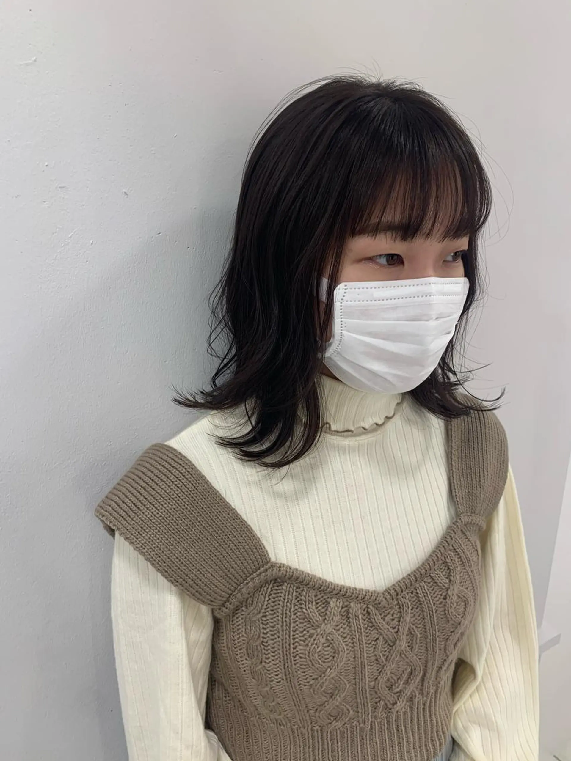 ミディアム カット ヘアカラー トリートメント 米津 優花のヘアスタイル