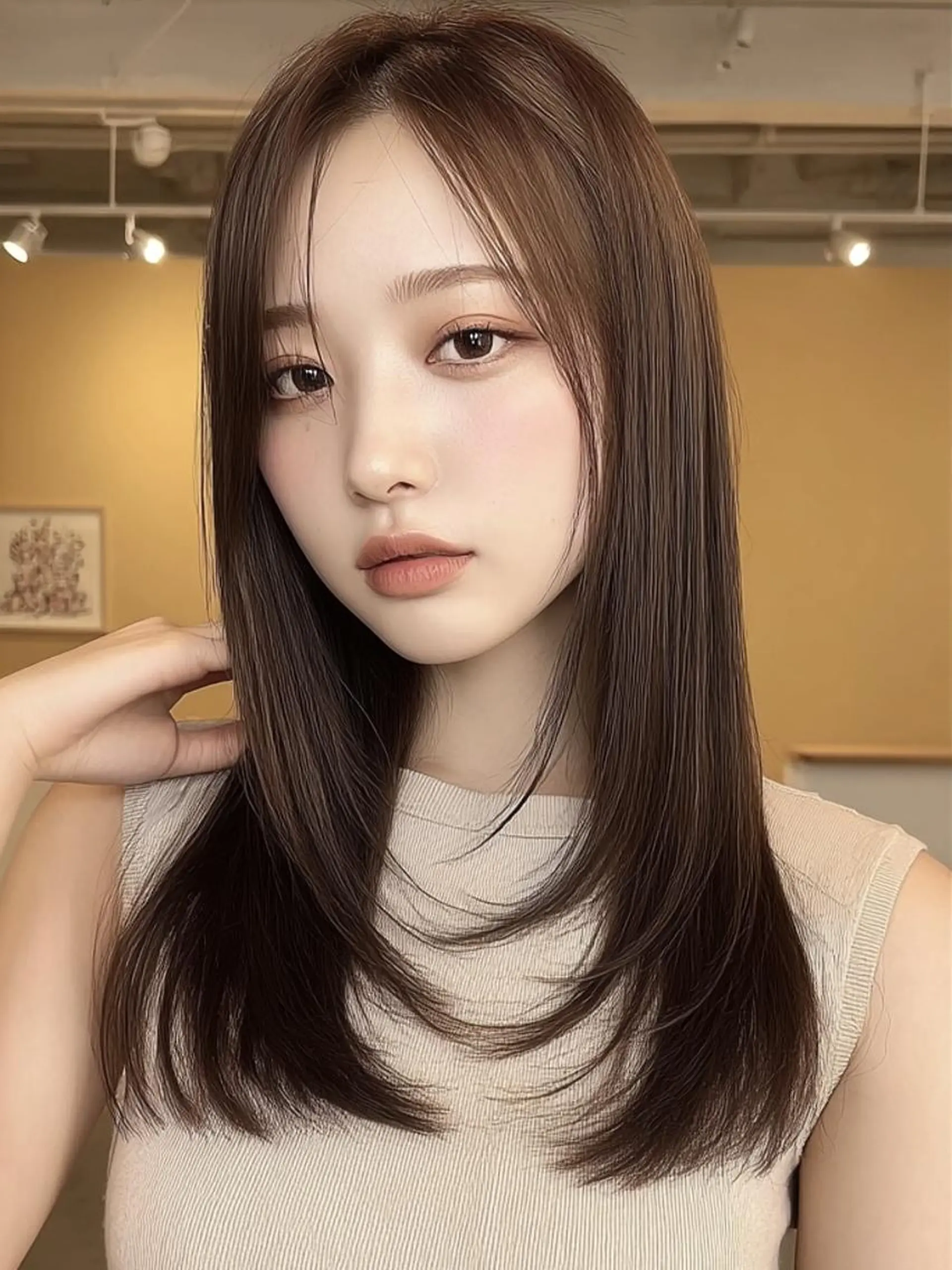 セミロング 髪質改善 似合わせカット 小顔カット 縮毛矯正 縮毛・髪質改善🩰 mai🐰ྀི🤍のヘアスタイル