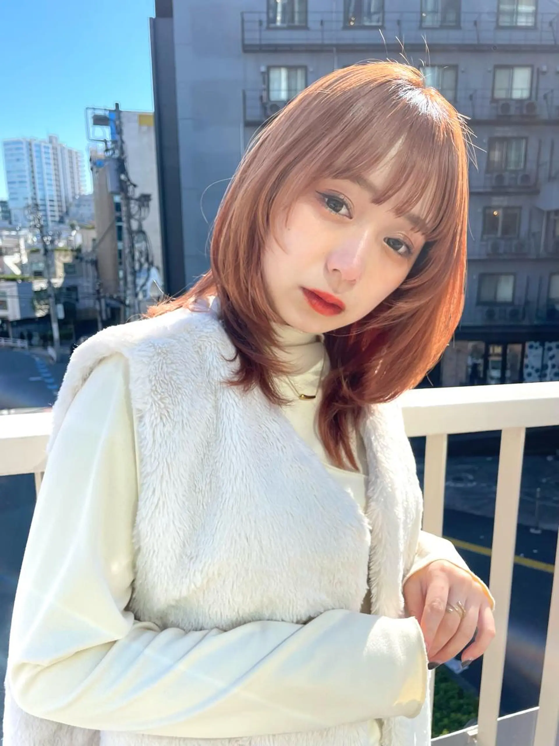 ミディアム カラー ボブヘアカット Rikapi❤️のヘアスタイル