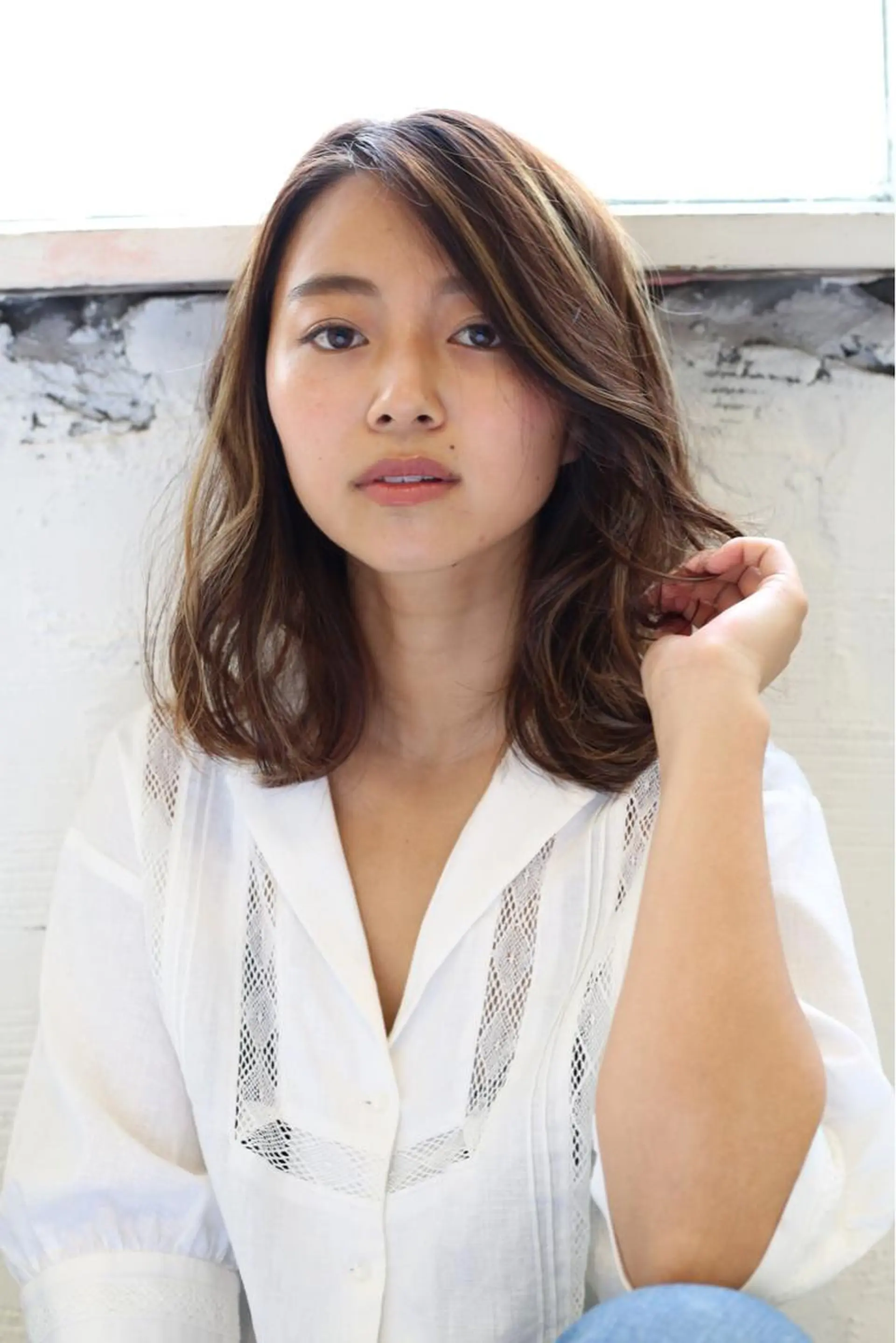 ミディアム パーマ 野崎 ひかりのヘアスタイル