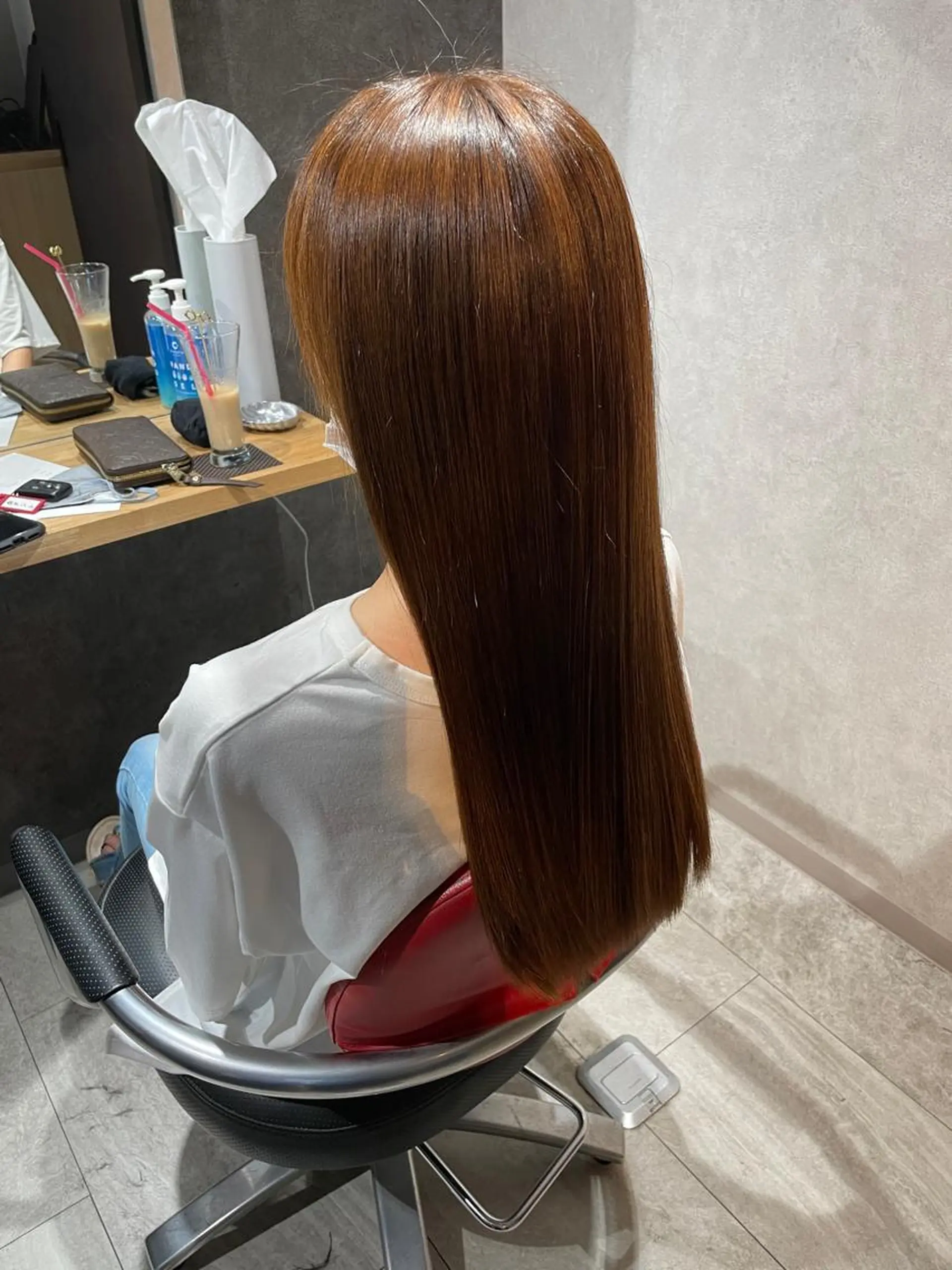 セミロング 縮毛矯正 Re:nk hair&relaxのヘアスタイル