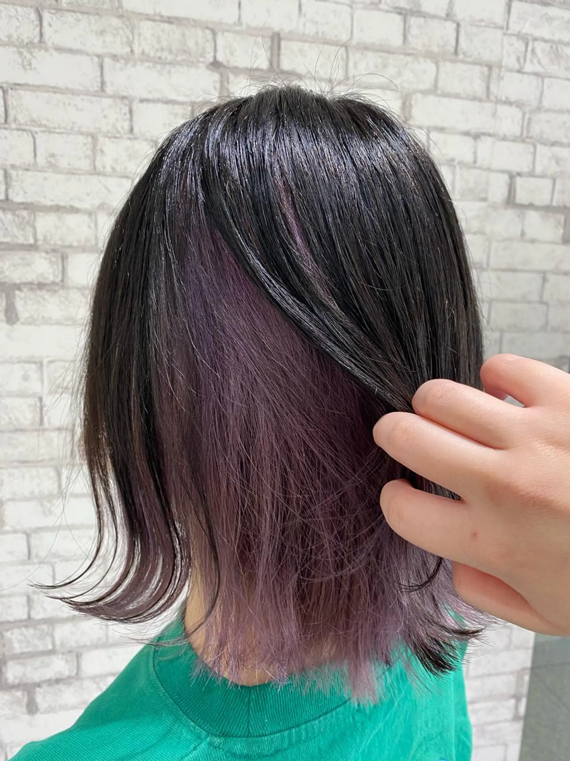 ミディアム カラー ヘアアレンジ ブリーチなし艶カラー 東家のヘアスタイル