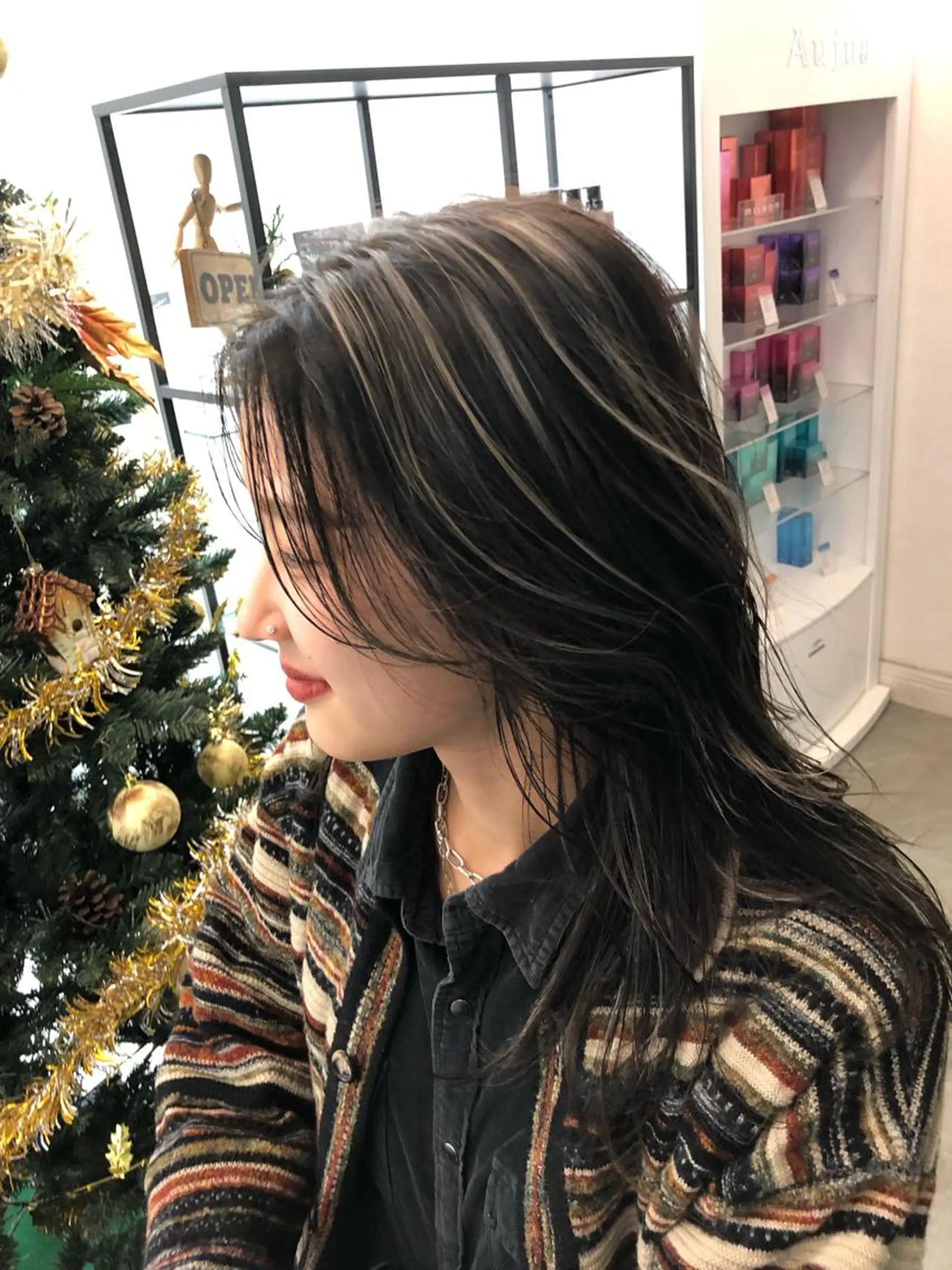 ロング カラー ハイライトカラー ハイライト ヘアカラー トリートメント 渕向 克海のヘアスタイル