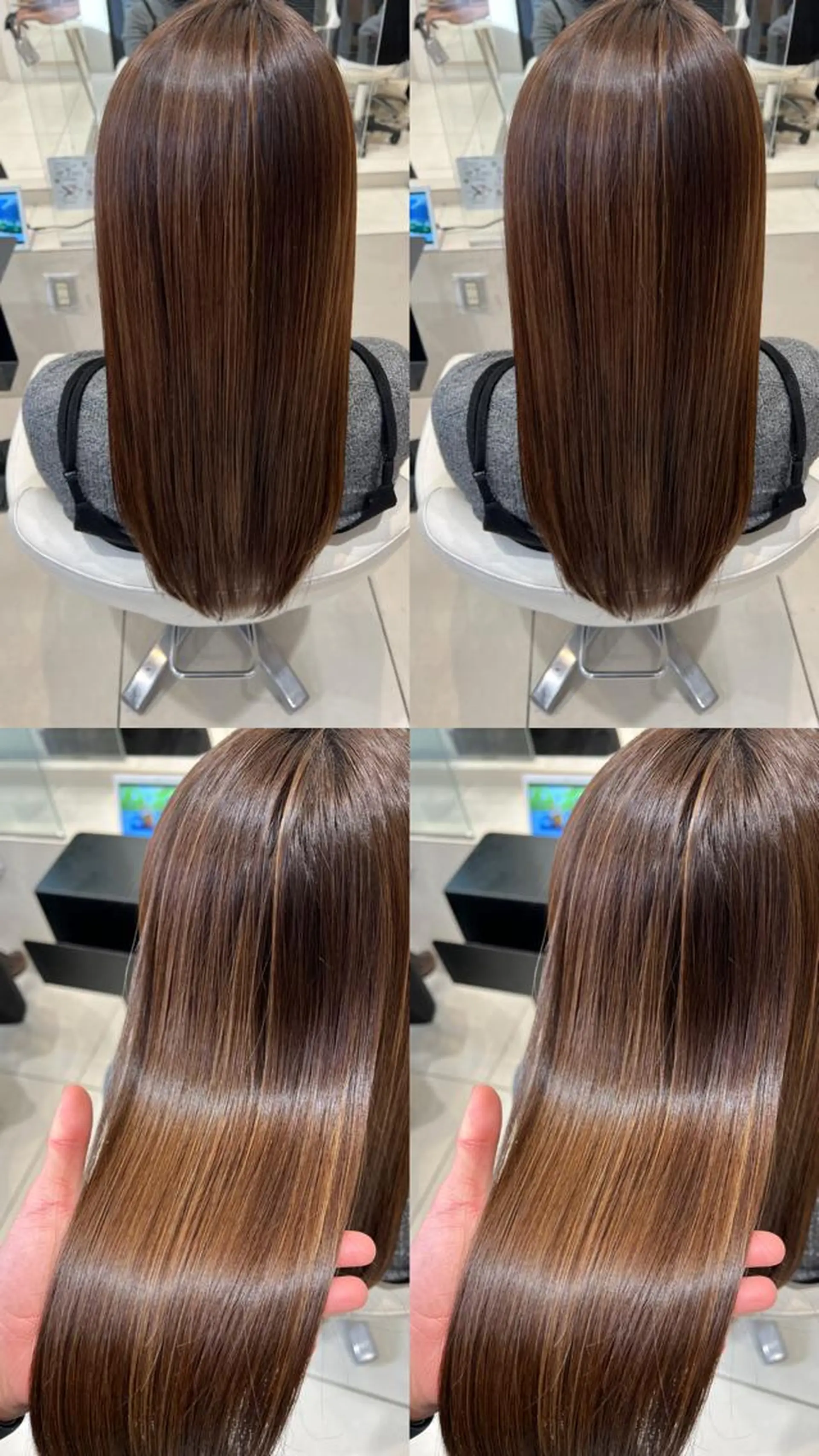 ロング 髪質改善 トリートメント ☃️顔周りレイヤー グレージュSHUTOのヘアスタイル