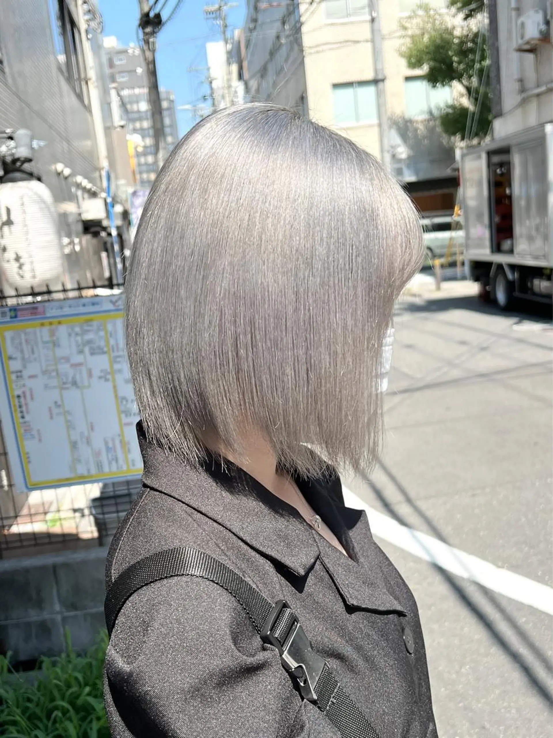 ショート カラー ブリーチ ダブルカラー ハイトーンカラー シルバー ホワイトシルバー Via officialのヘアスタイル