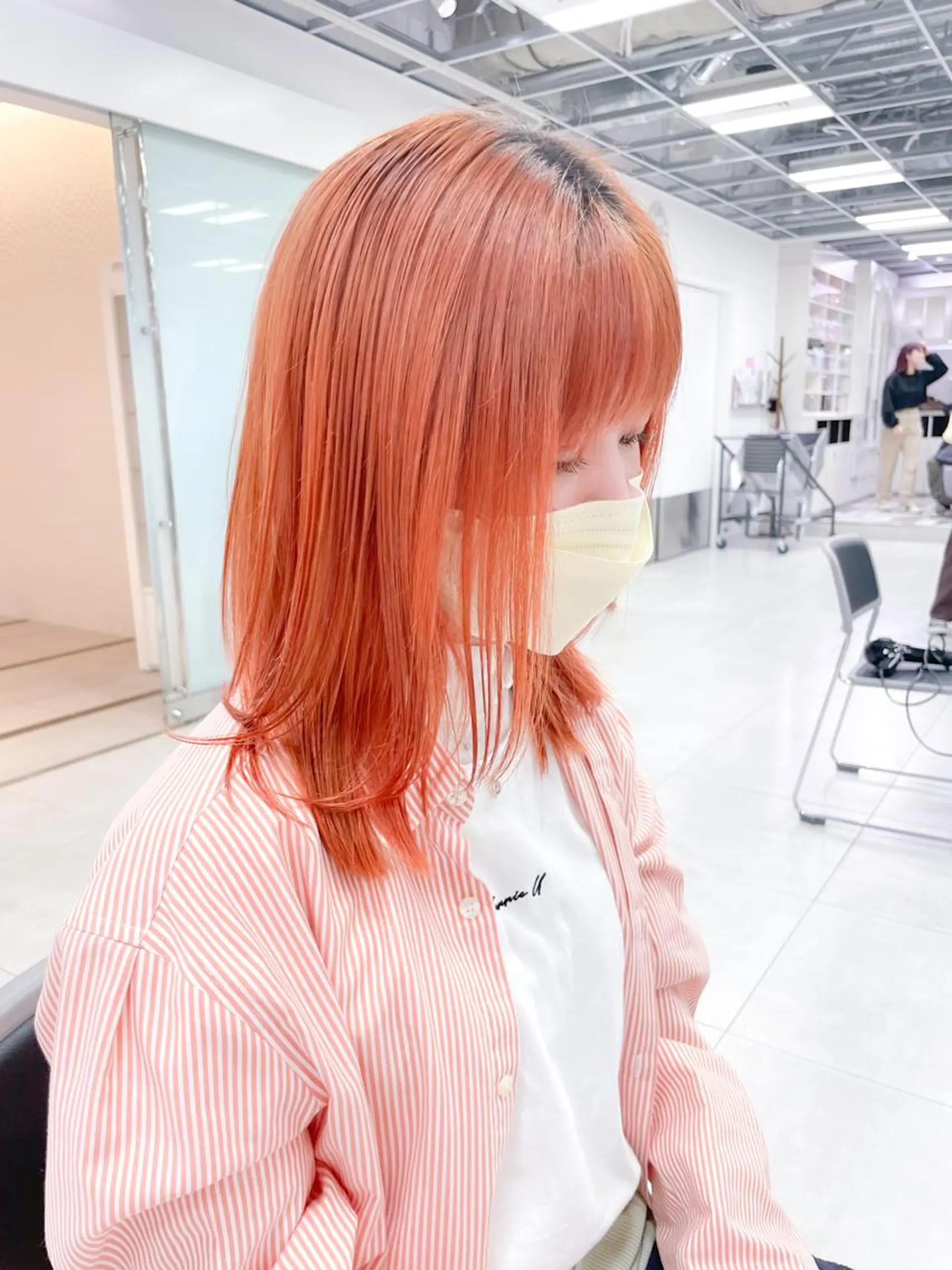 ミディアム カラー ダブルカラー オレンジ テラコッタ ヘアカラー ✨カラー支持No.1 🧸ワキ カナコ🧸のヘアスタイル