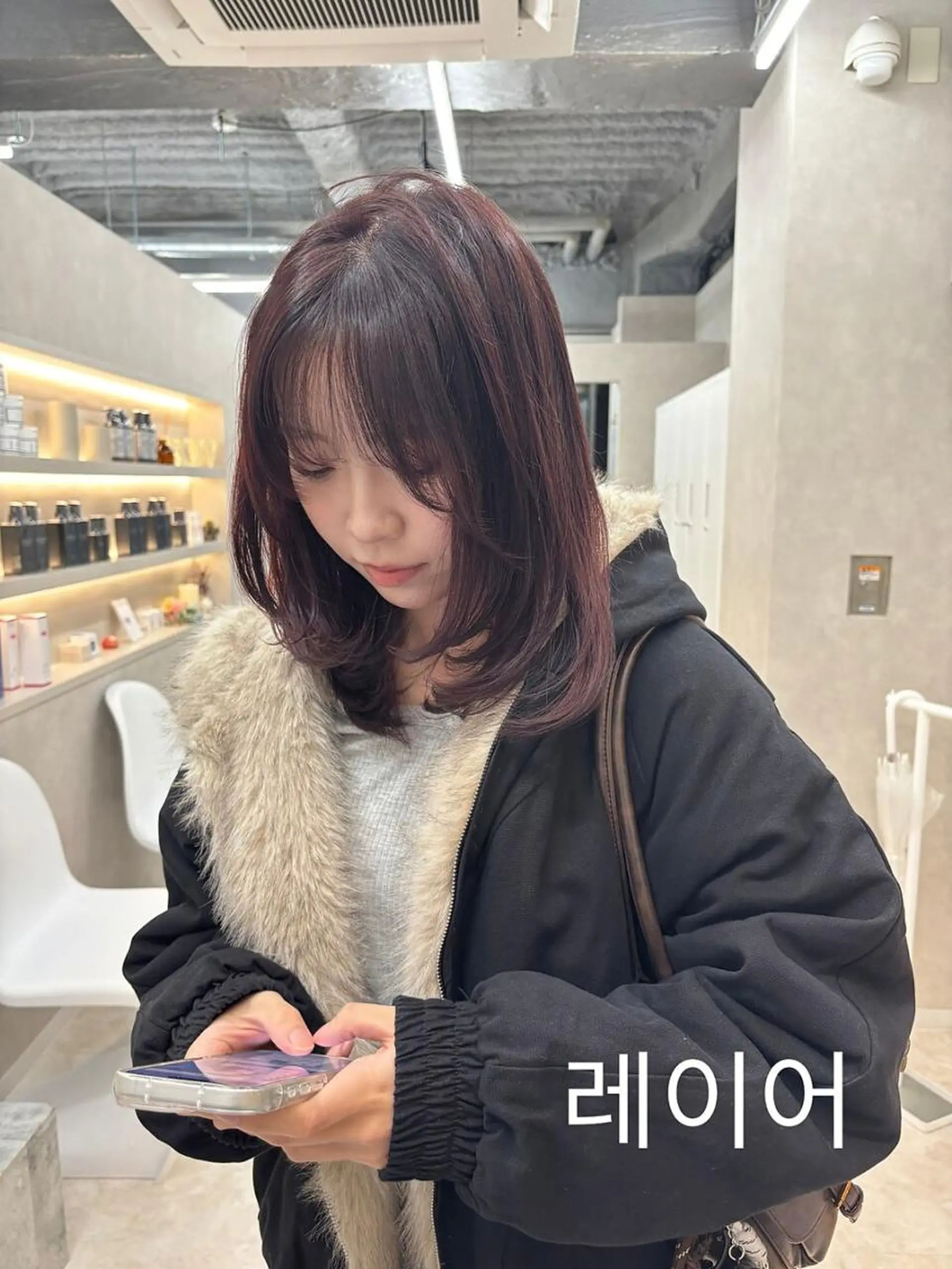 カラー ミディアム ショートボブ ミディアムパーマ バレイヤージュ 黒髪 ブリーチ カット ヘアカラー トリートメント ROW 札幌のヘアスタイル