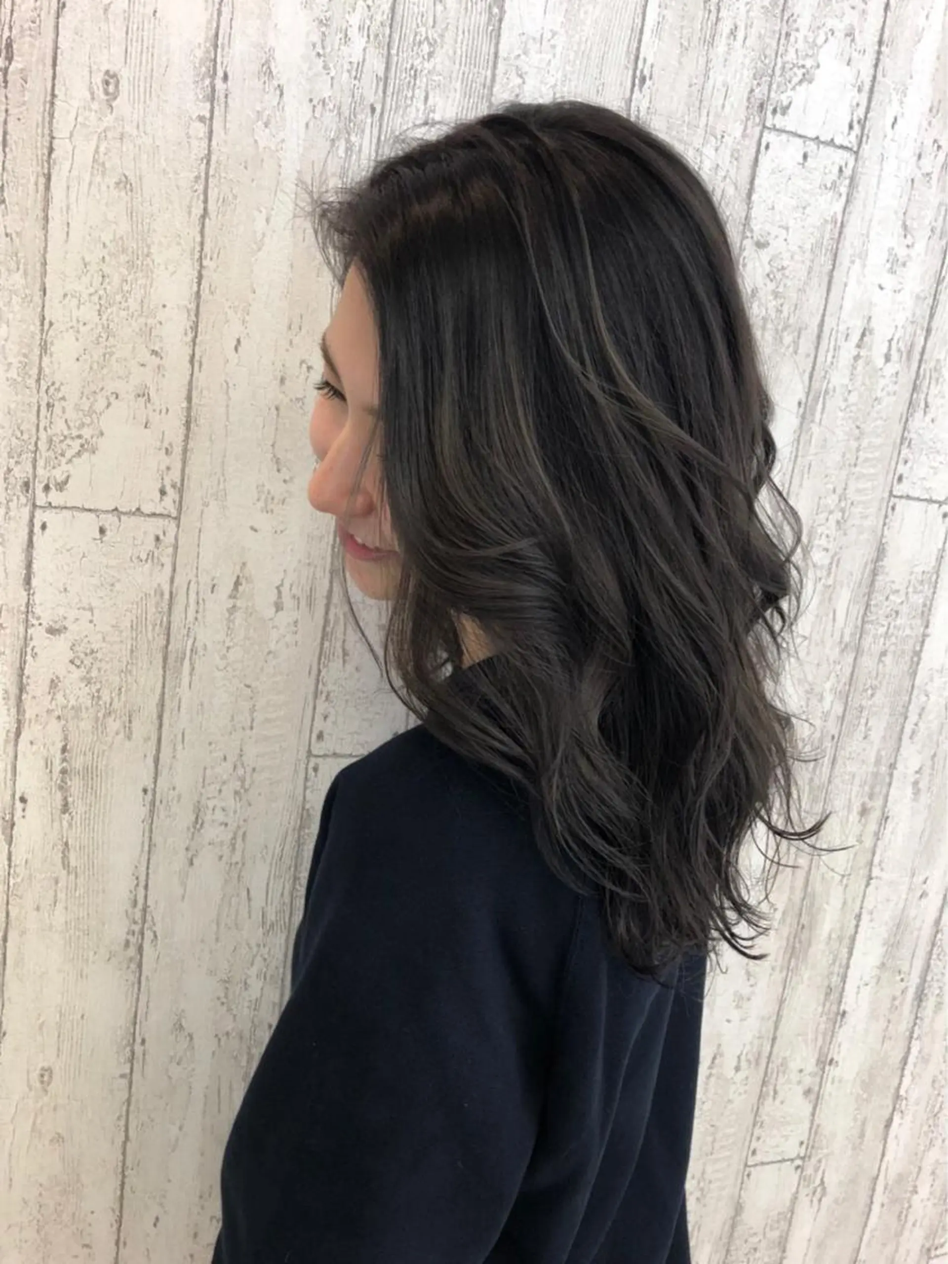 セミロング パープルカラー ハイライト yoon所属・Kaede .のヘアスタイル