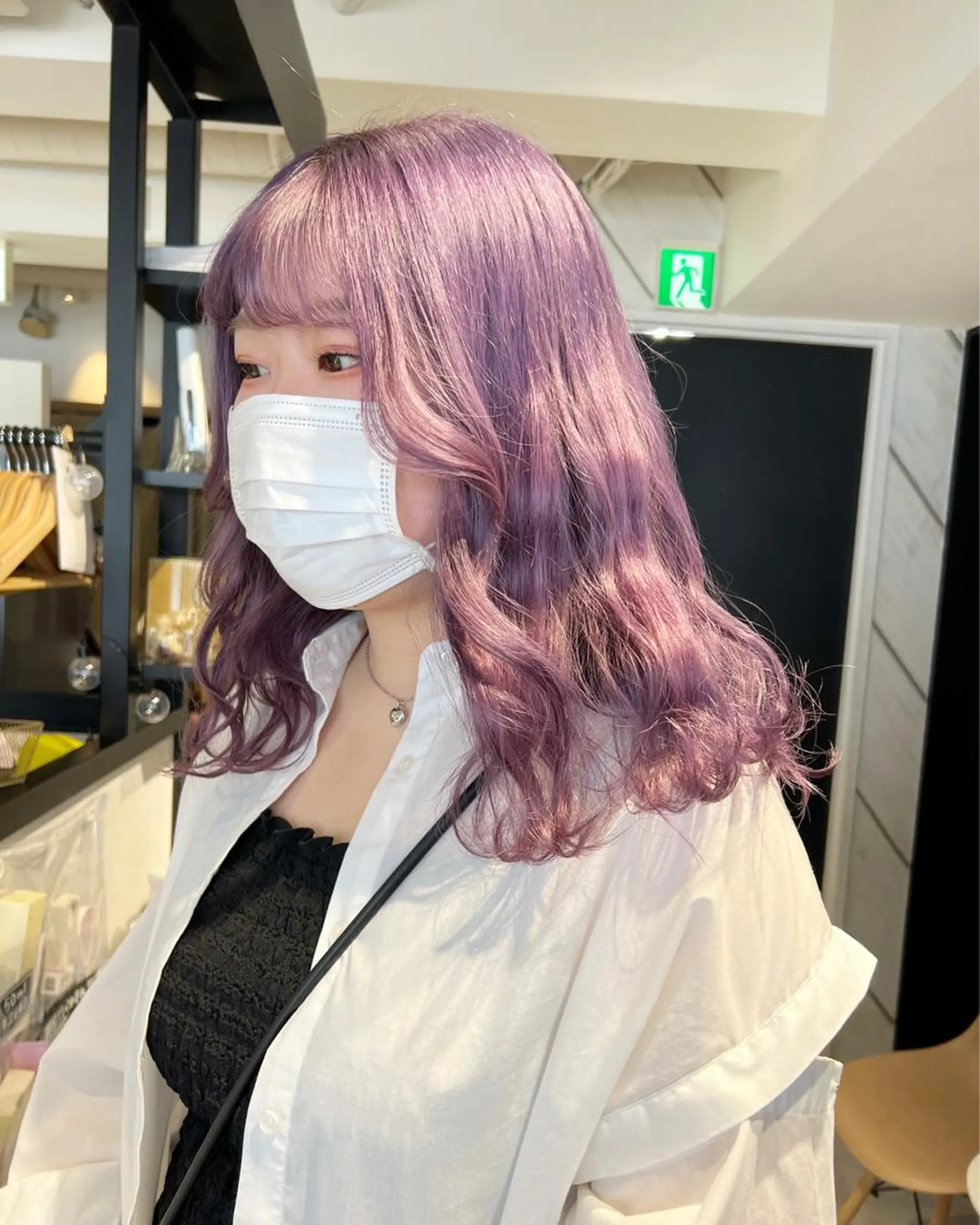 ミディアム カラー ハイトーンカラー ラベンダーカラー fuka/梅田/ ミルクティーベージュのヘアスタイル