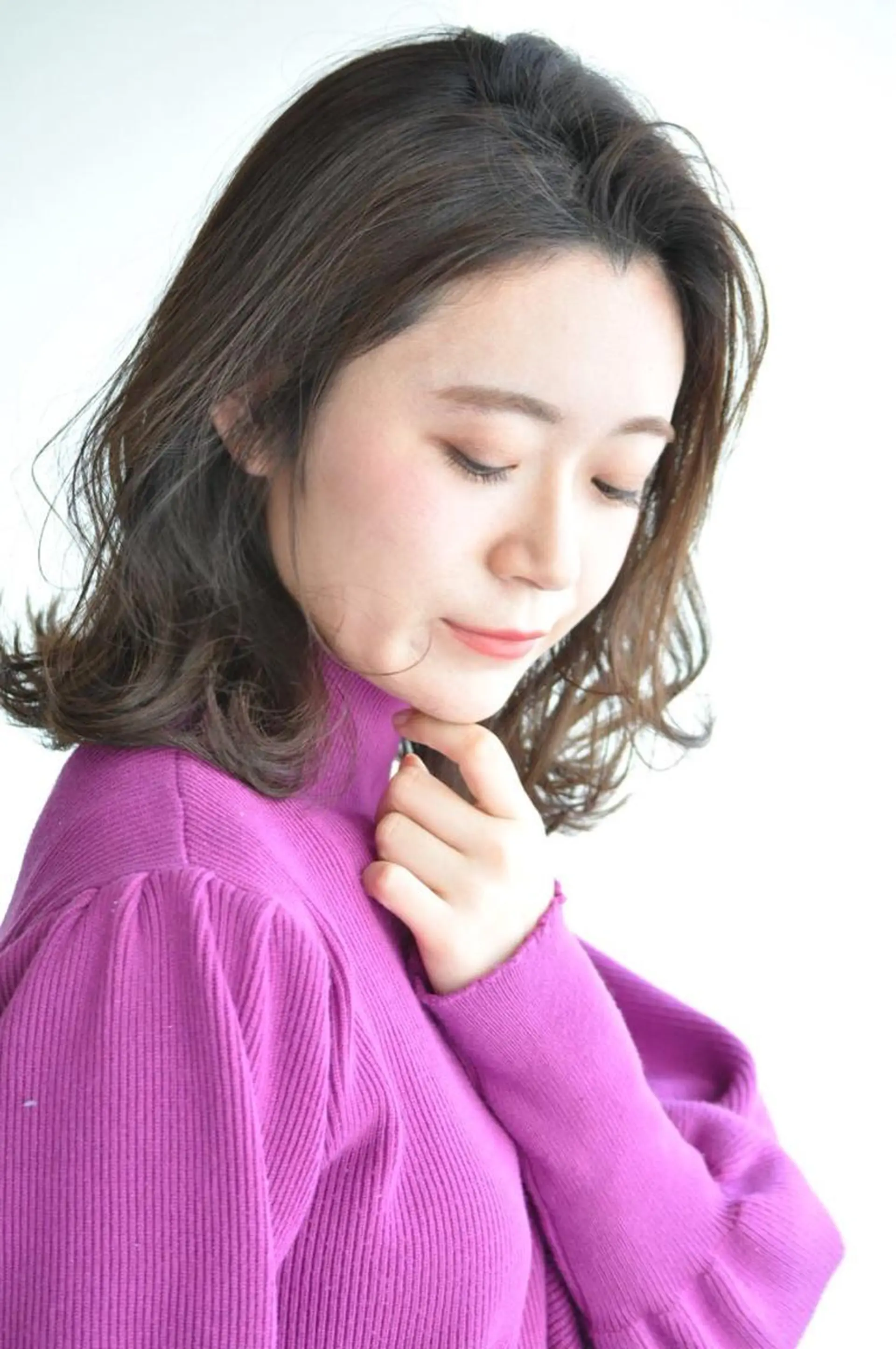 ミディアム パーマ みずの ゆきなのヘアスタイル