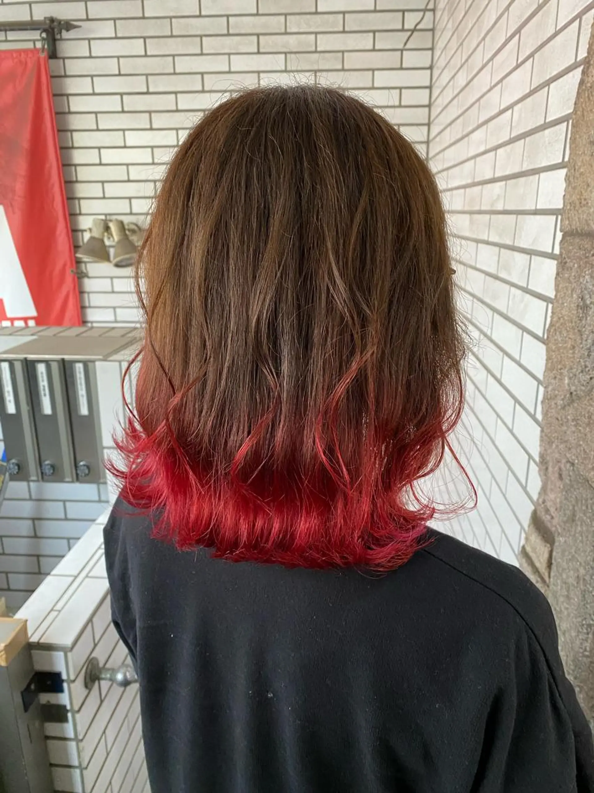 ミディアム カラー レッドカラー ヘアカラー トリートメント 萩原 凌✄のヘアスタイル