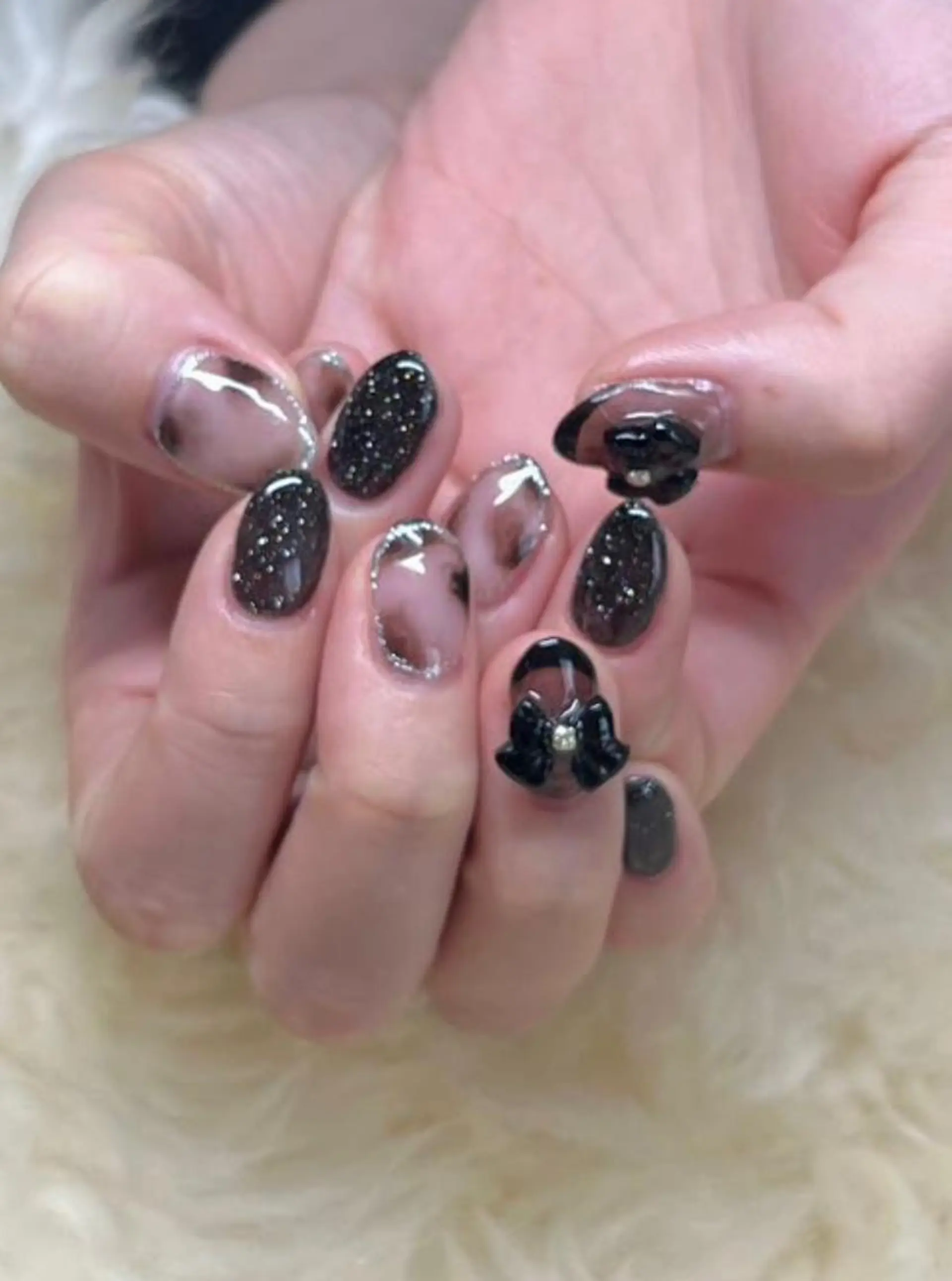 ミディアム ハンドネイル ハンドケア 💜MIYA nail川崎店のネイルデザイン