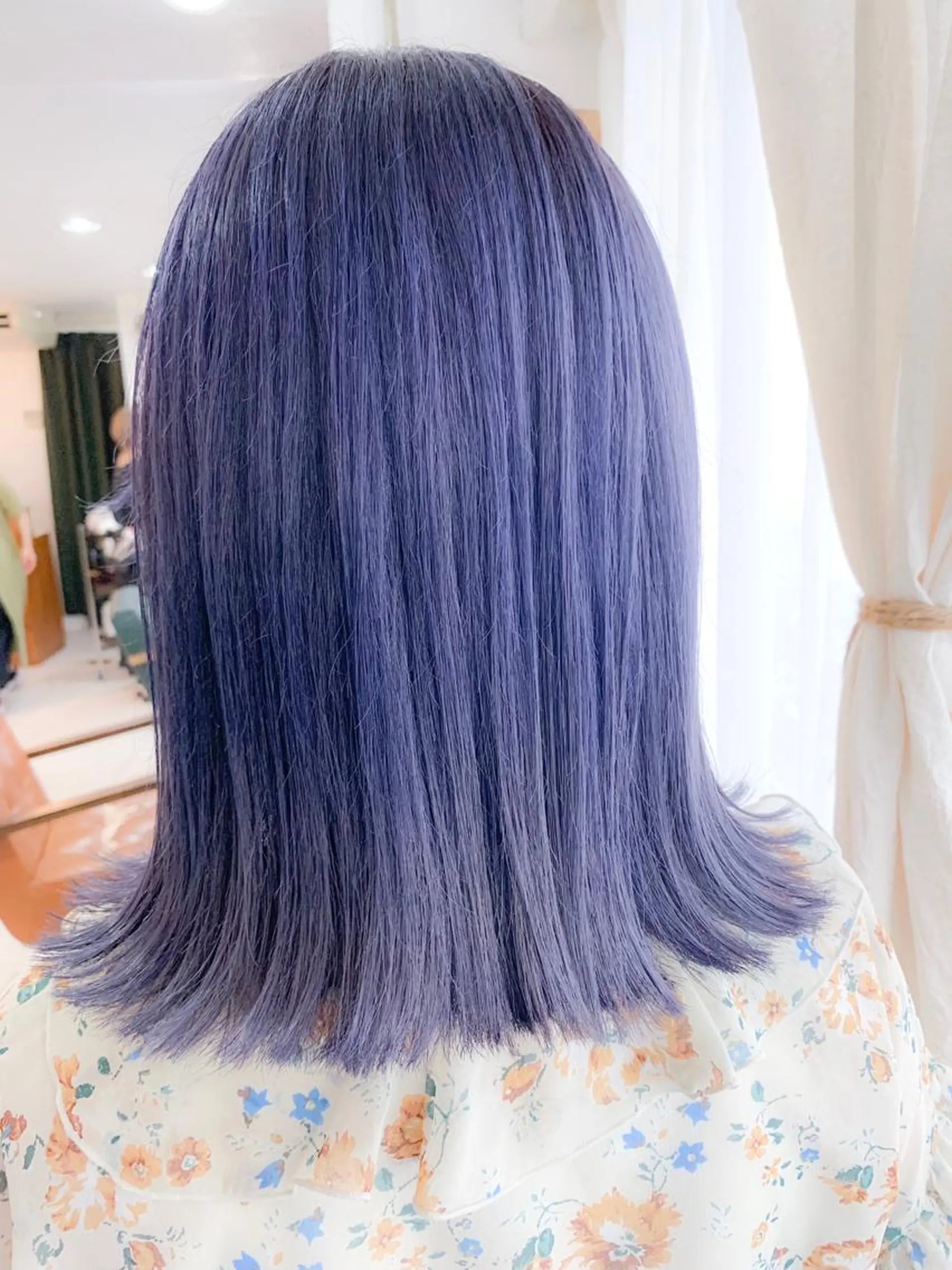 ミディアム カラー アディクシーカラー ブリーチ ラベンダーカラー パープルカラー ヘアカラー エクステ BOX mico.のヘアスタイル