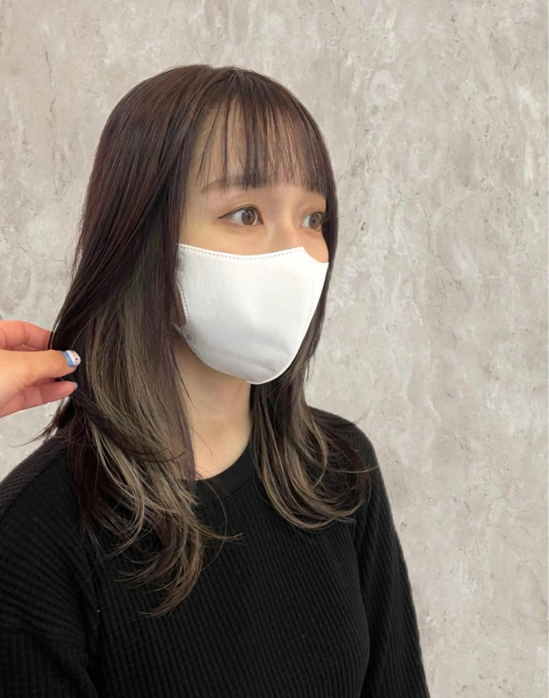 セミロング 💗モデルカット 募集中のヘアスタイル