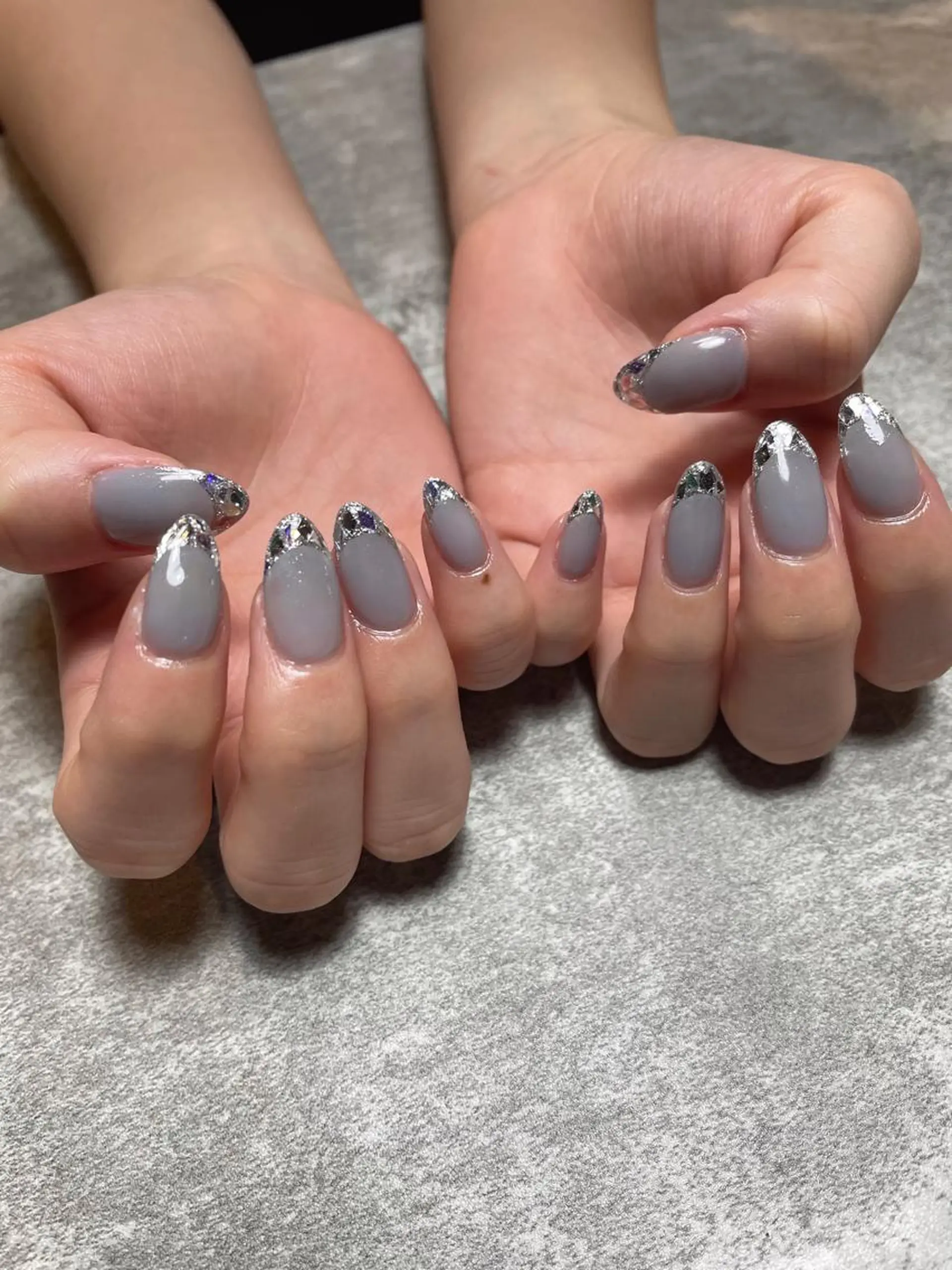 ネイル フレンチネイル ガラスフレンチ ハンドネイル ma riのネイルデザイン