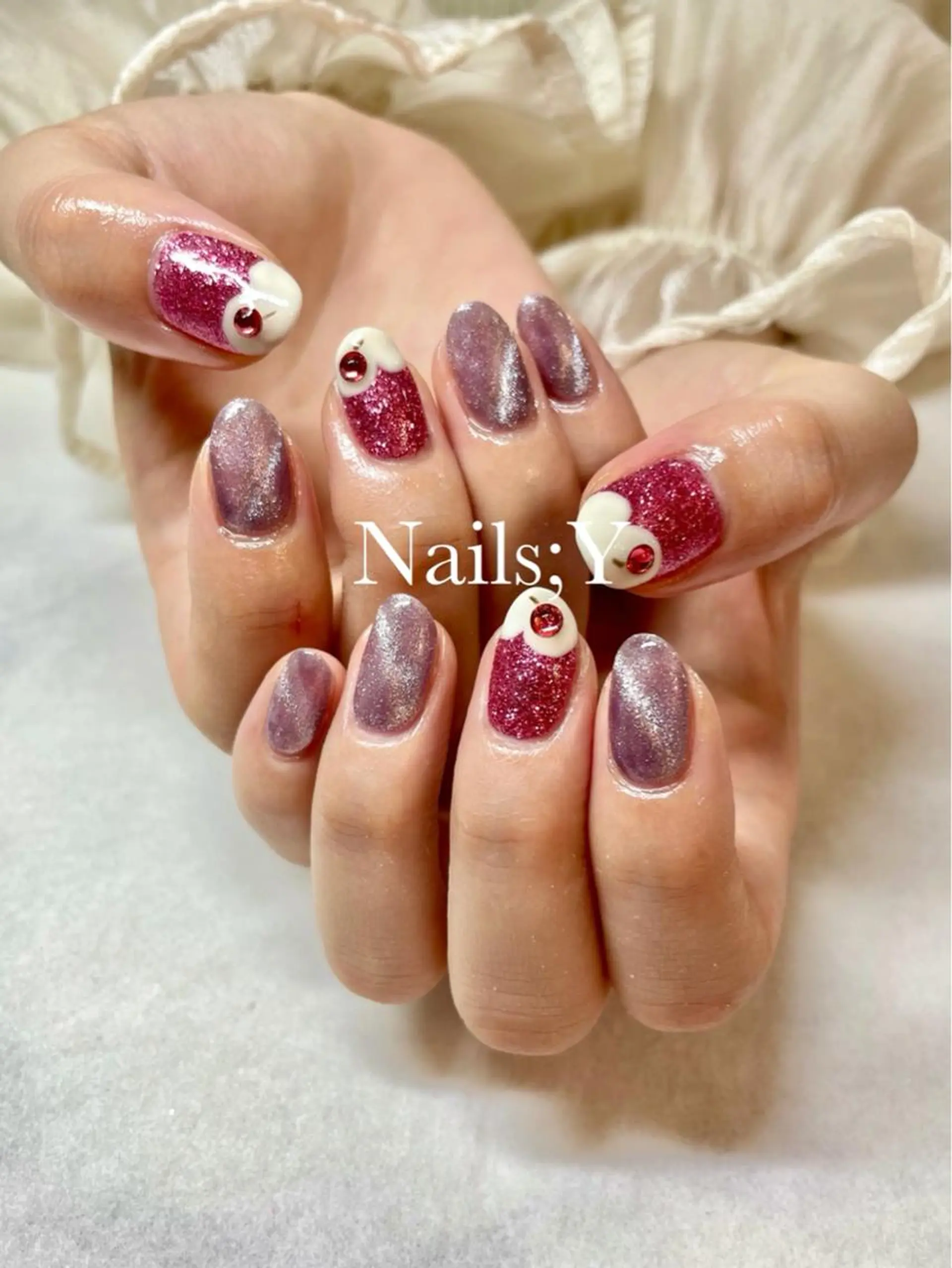 ネイル ジェルネイル パラジェル ピンク ハンドネイル yo koのネイルデザイン