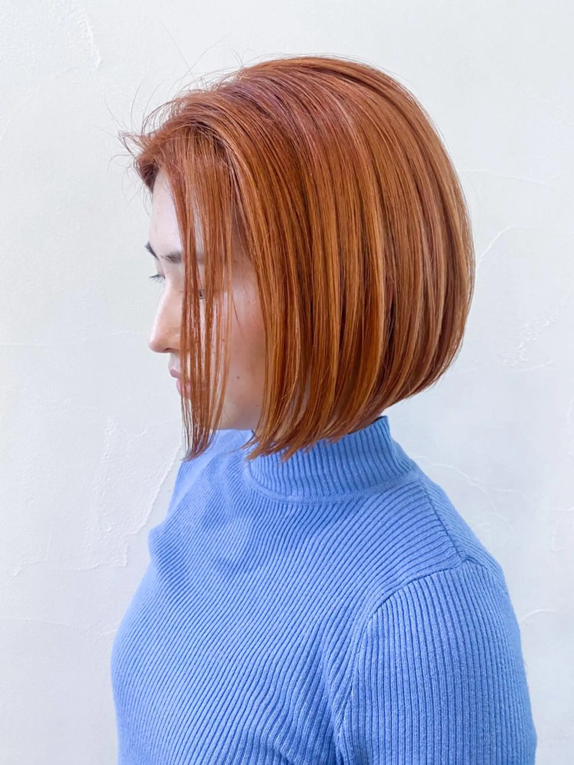 ミディアム カラー パーマ ヘアアレンジ オレンジ ボブ ITbyALBUM 中野店のヘアスタイル