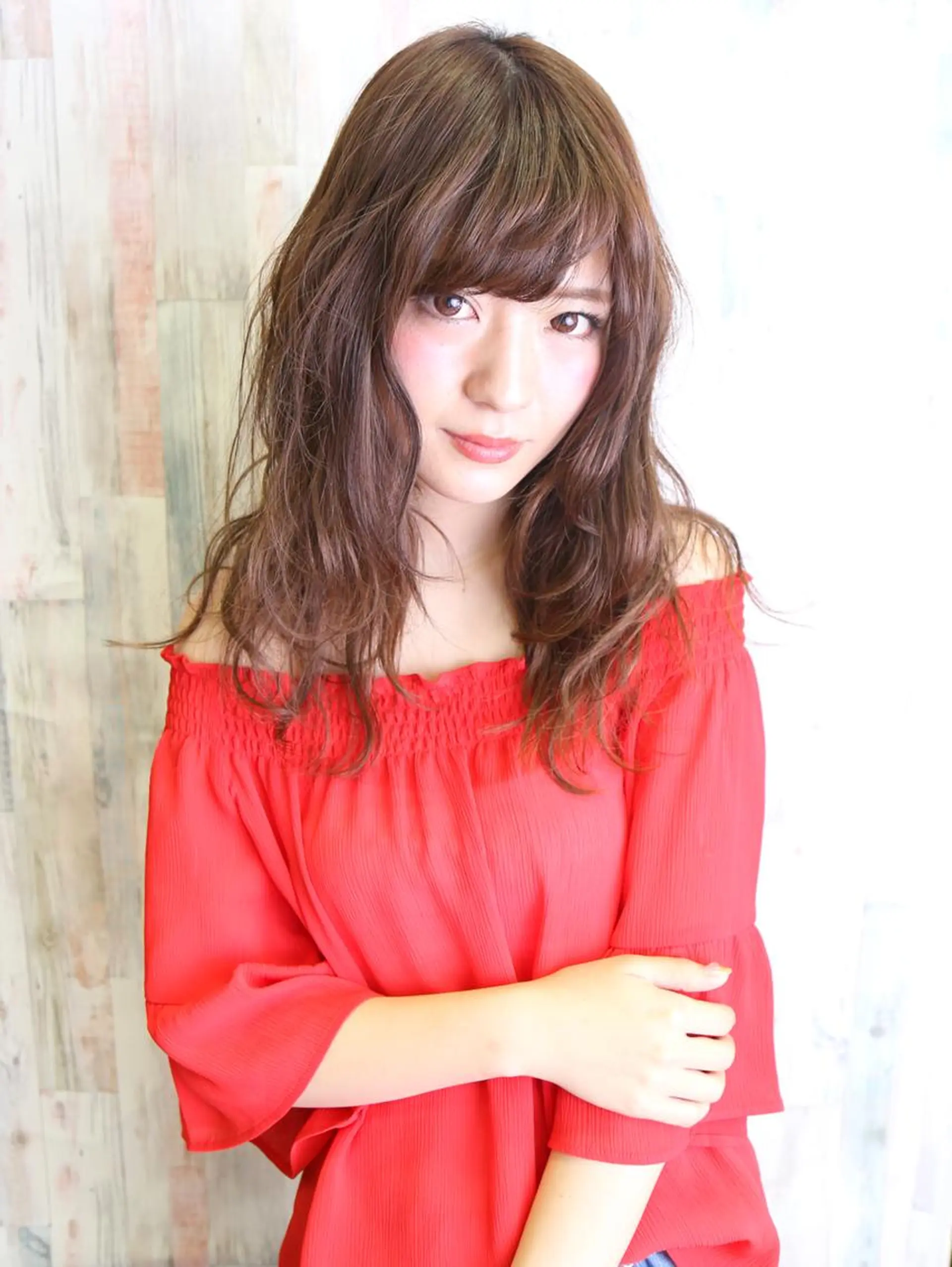 セミロング カット ヘアカラー トリートメント HAIR BRAND Link トアロードのヘアスタイル