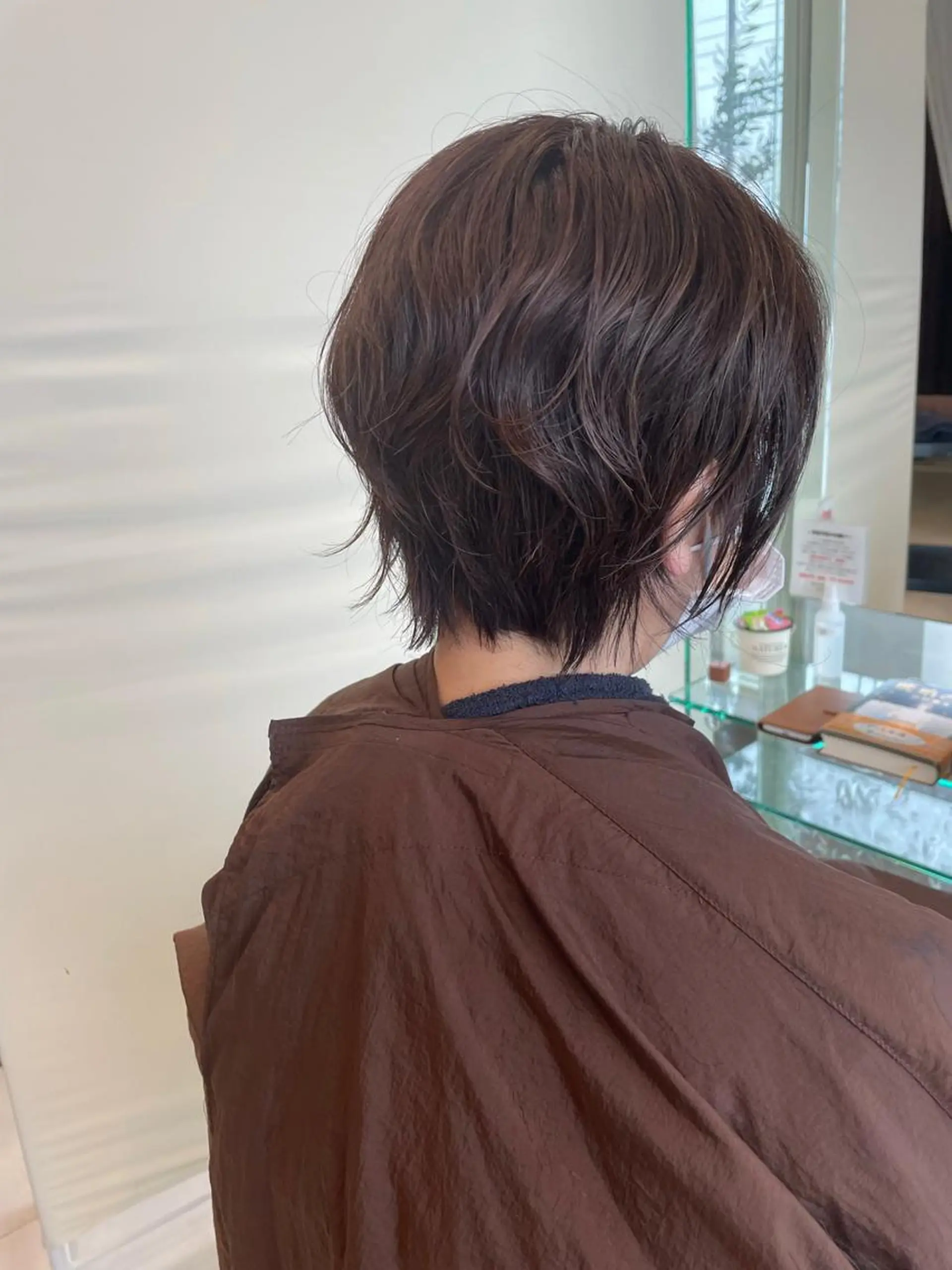 ショート カラー パーマ ショートヘア カット パーマ 佐々木 麻純のヘアスタイル