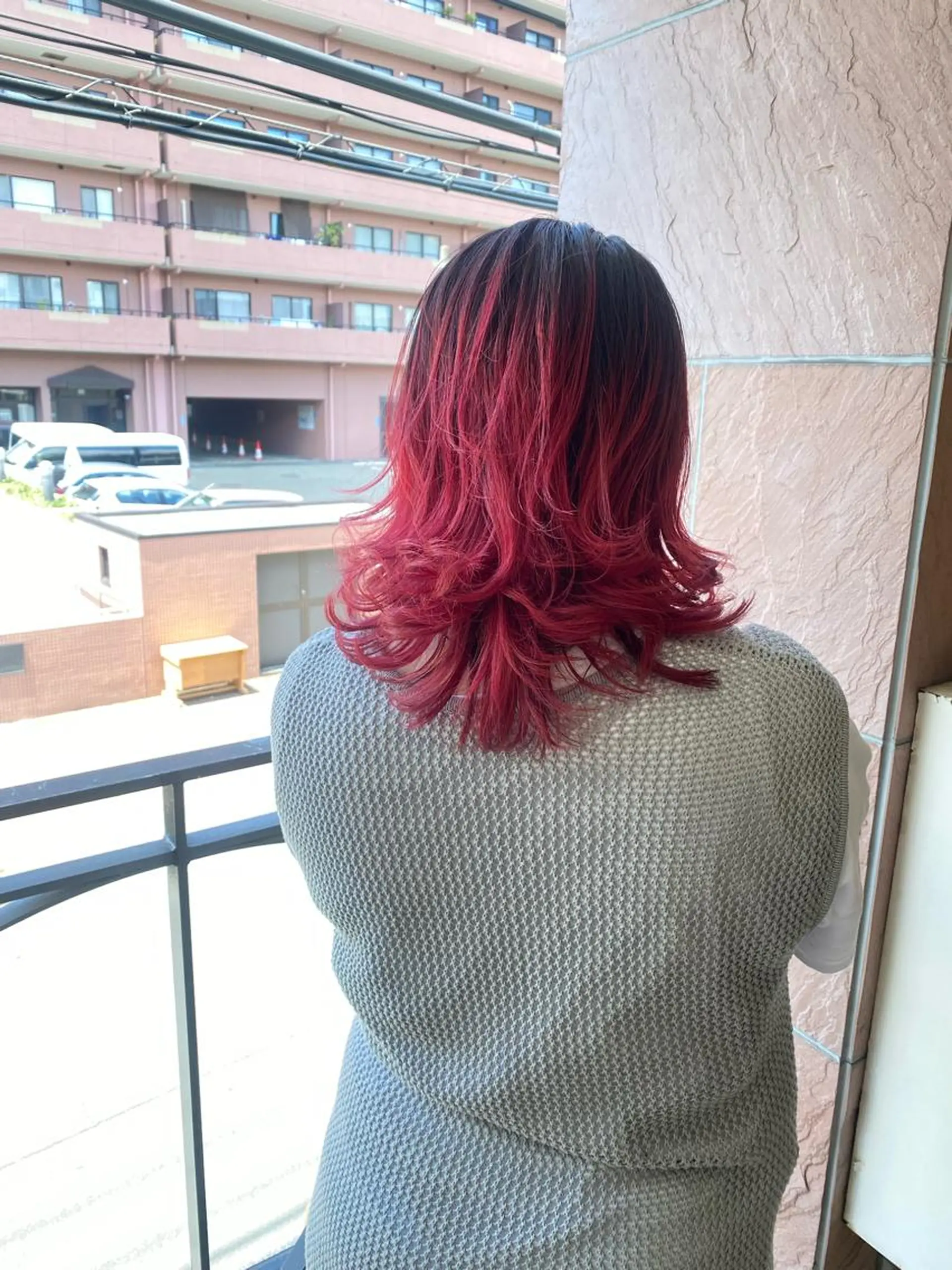 ミディアム カラー レッドカラー 💎大人ハイライト 💎上杉一也💎のヘアスタイル