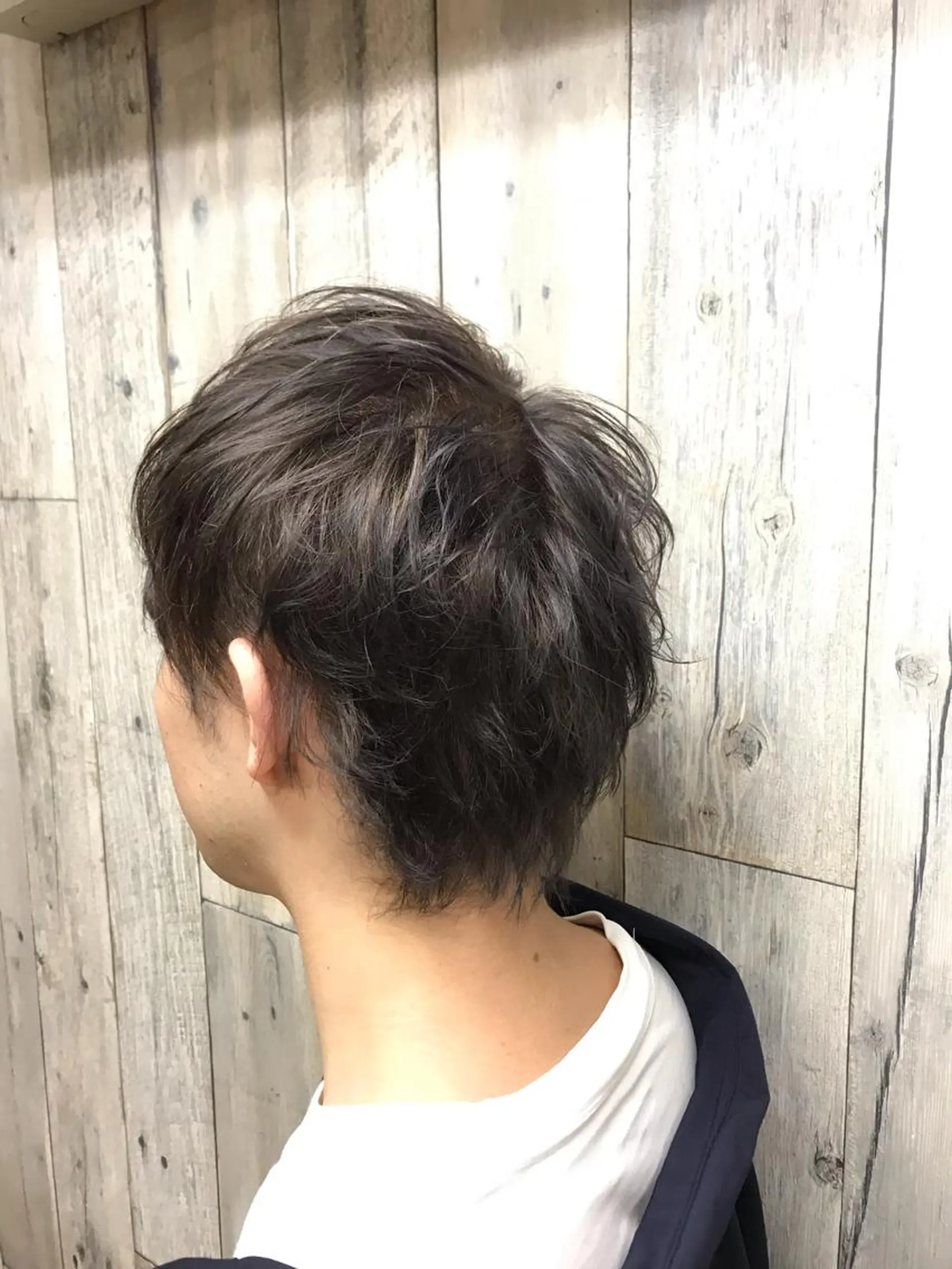 ショート カラー パーマ ヘアアレンジ メンズ キッズ ダークシルバー シルバー Forest. -髪質改善-のヘアスタイル