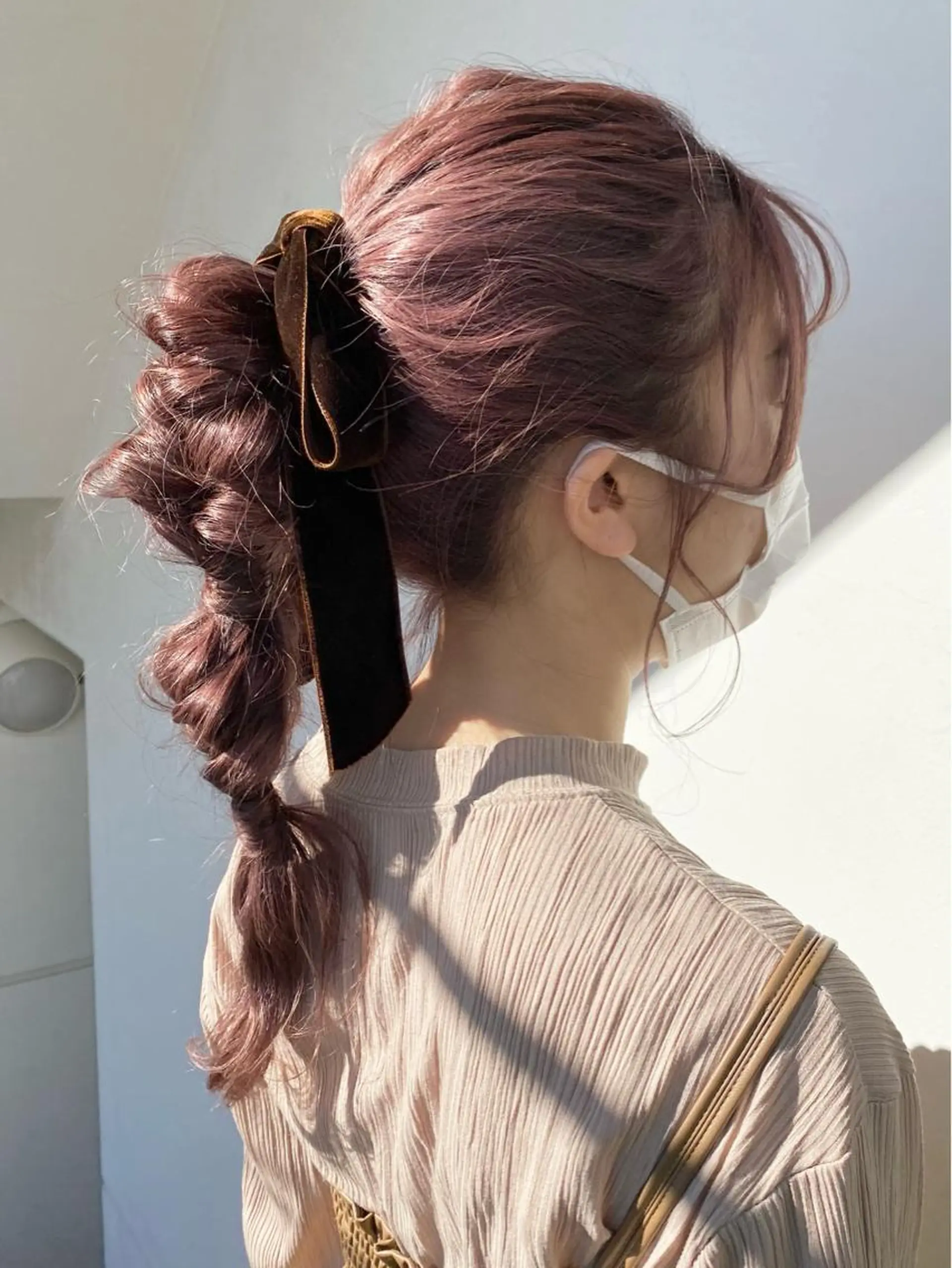 ロング カラー パーマ ヘアアレンジ メンズ キッズ ショートボブ メンズブリーチ ブリーチ ケアブリーチ ダブルカラー ヘアセット 艶ピンク*ヘアセット 🌙shioriのヘアスタイル