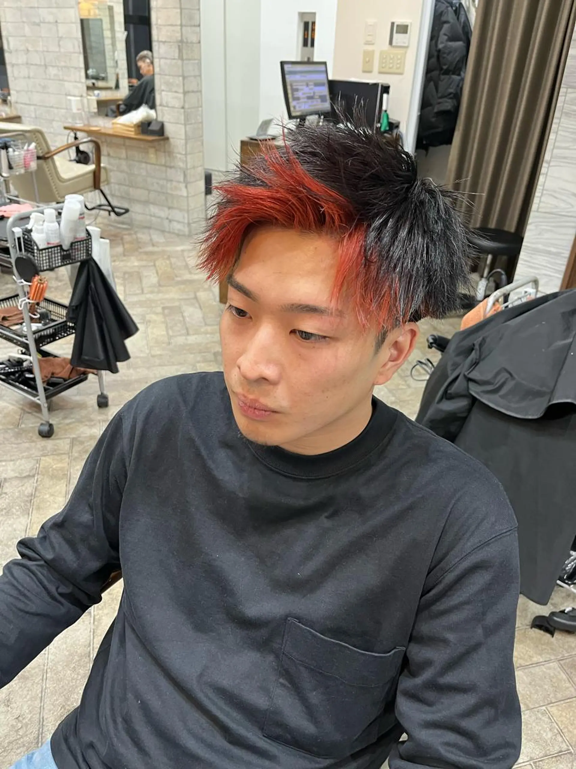 ミディアム カラー メンズ レッドカラー カット ヘアカラー トリートメント ヘアセット Men's salon ANSWER所属・メンズサロン ANSWERのヘアスタイル