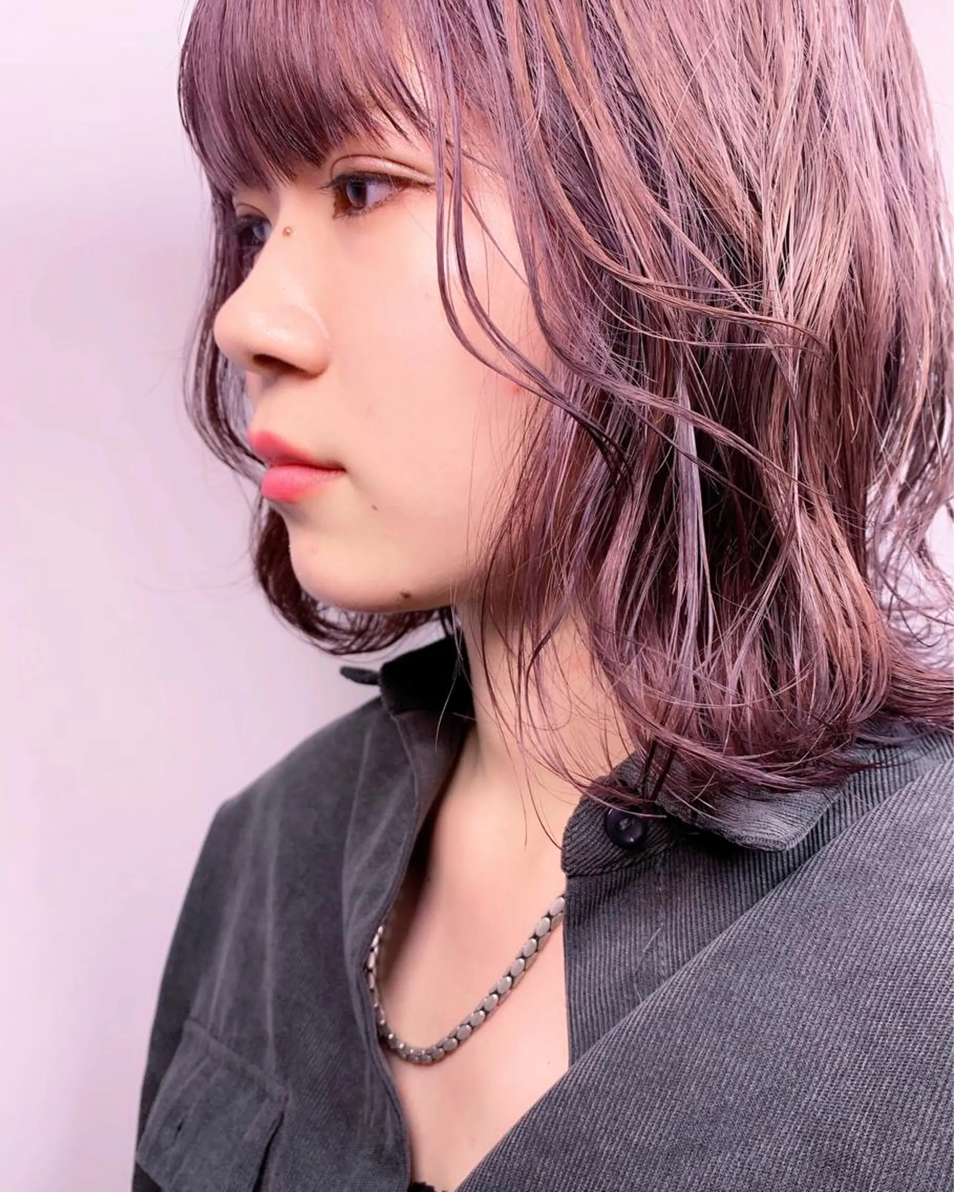 ミディアム カラー ベージュカラー ブリーチ ケアブリーチ ラベンダーカラー ラベンダーベージュ tension 【テンション】のヘアスタイル