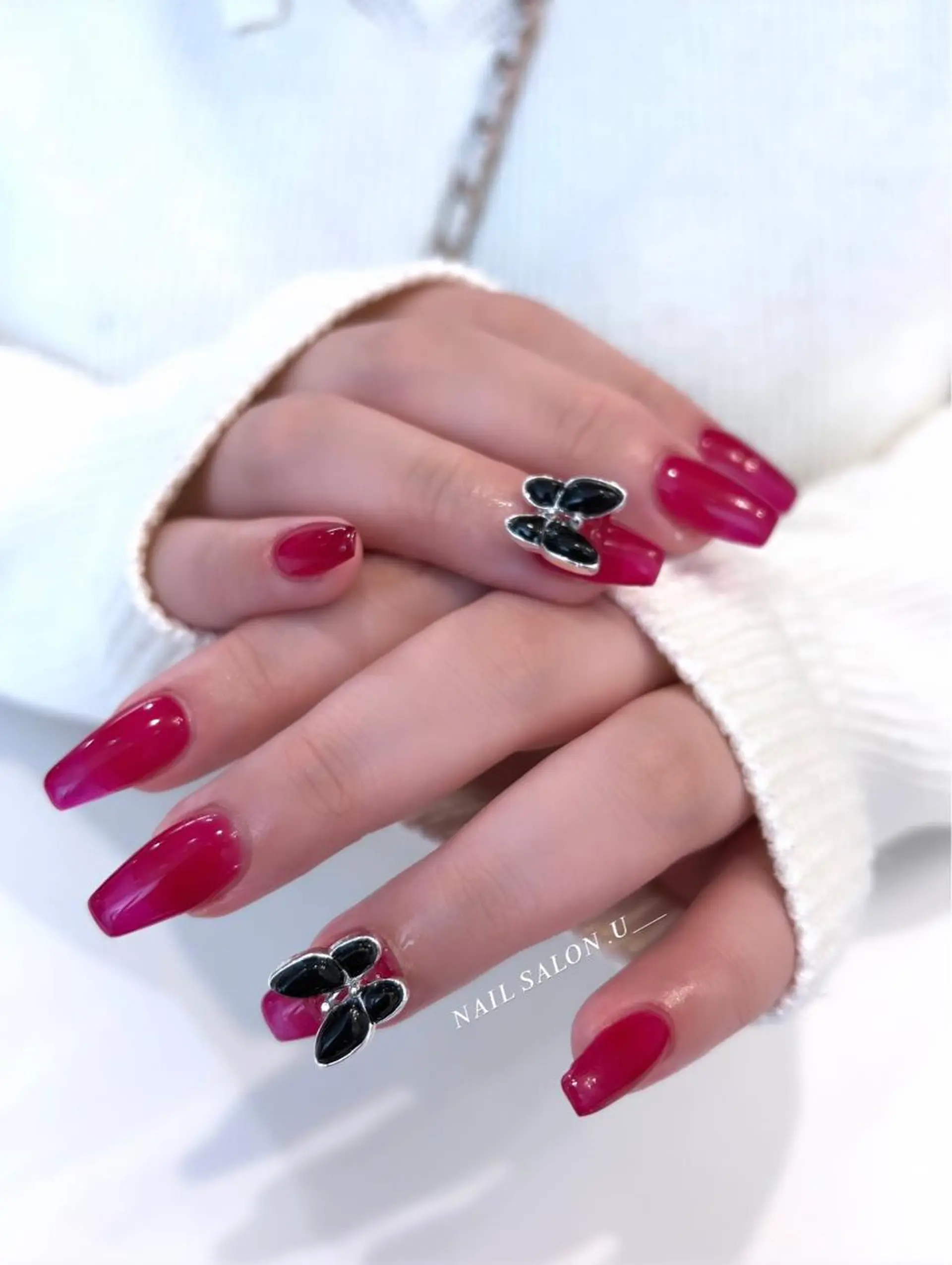 ネイル 長さ出し ワンカラーネイル Nail Salon .U所属・Sota Nahoのネイルデザイン