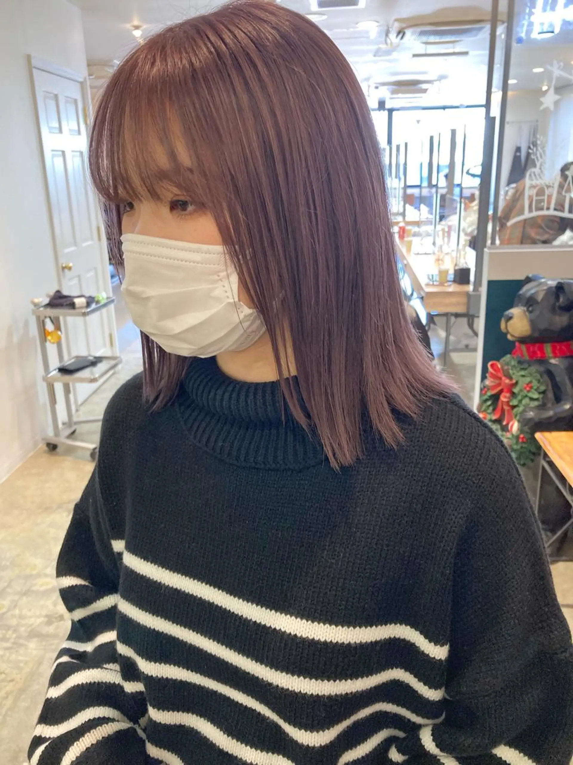 ミディアム 切りっぱなしボブ ボブ ヘアカラー カラーリスト菅野 竜矢🌈のヘアスタイル