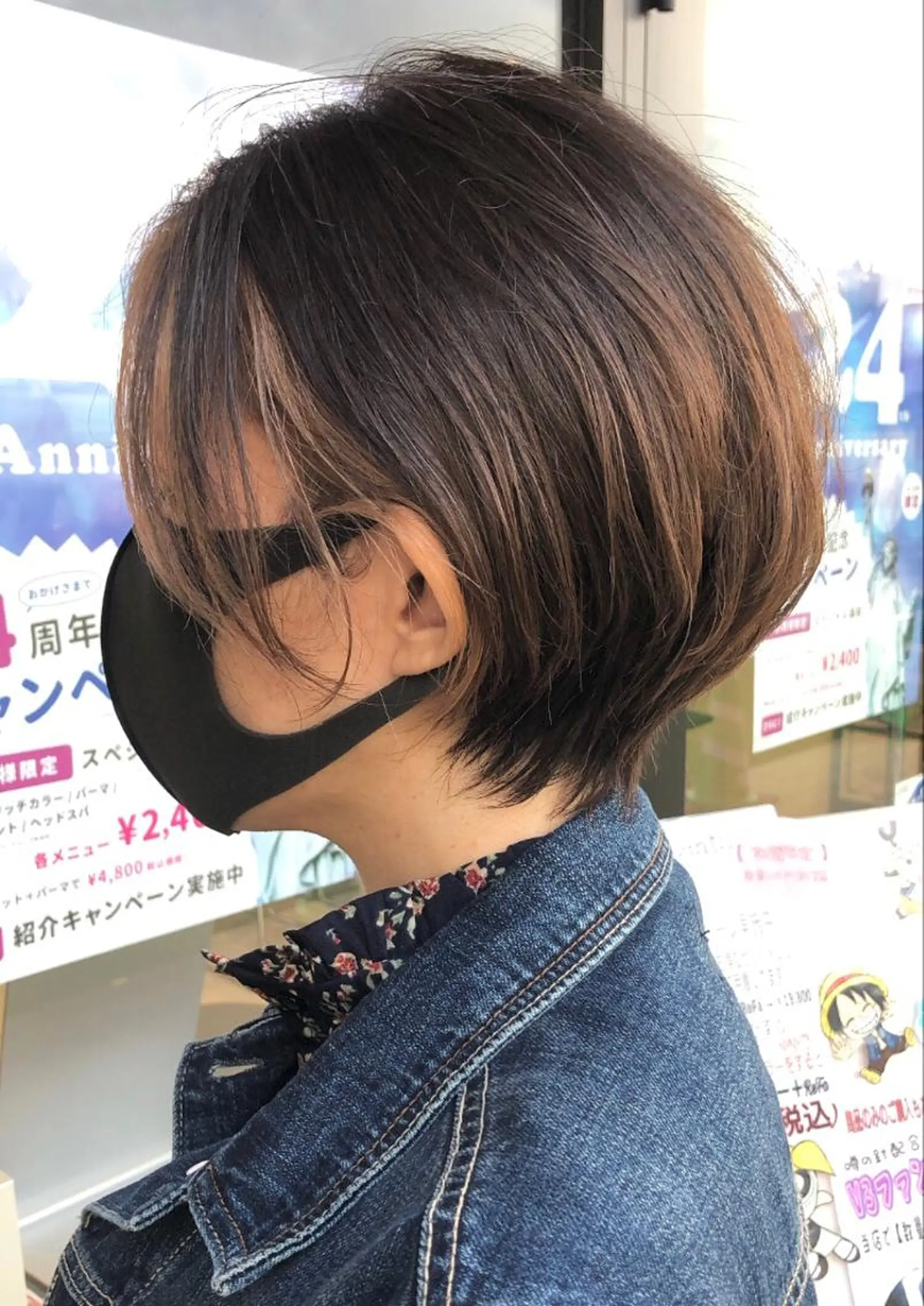 ショート カラー ショートボブ ミストバング  フェイスフレーミング ボブ ショートヘア メンズヘア特化 崎田 成人のヘアスタイル