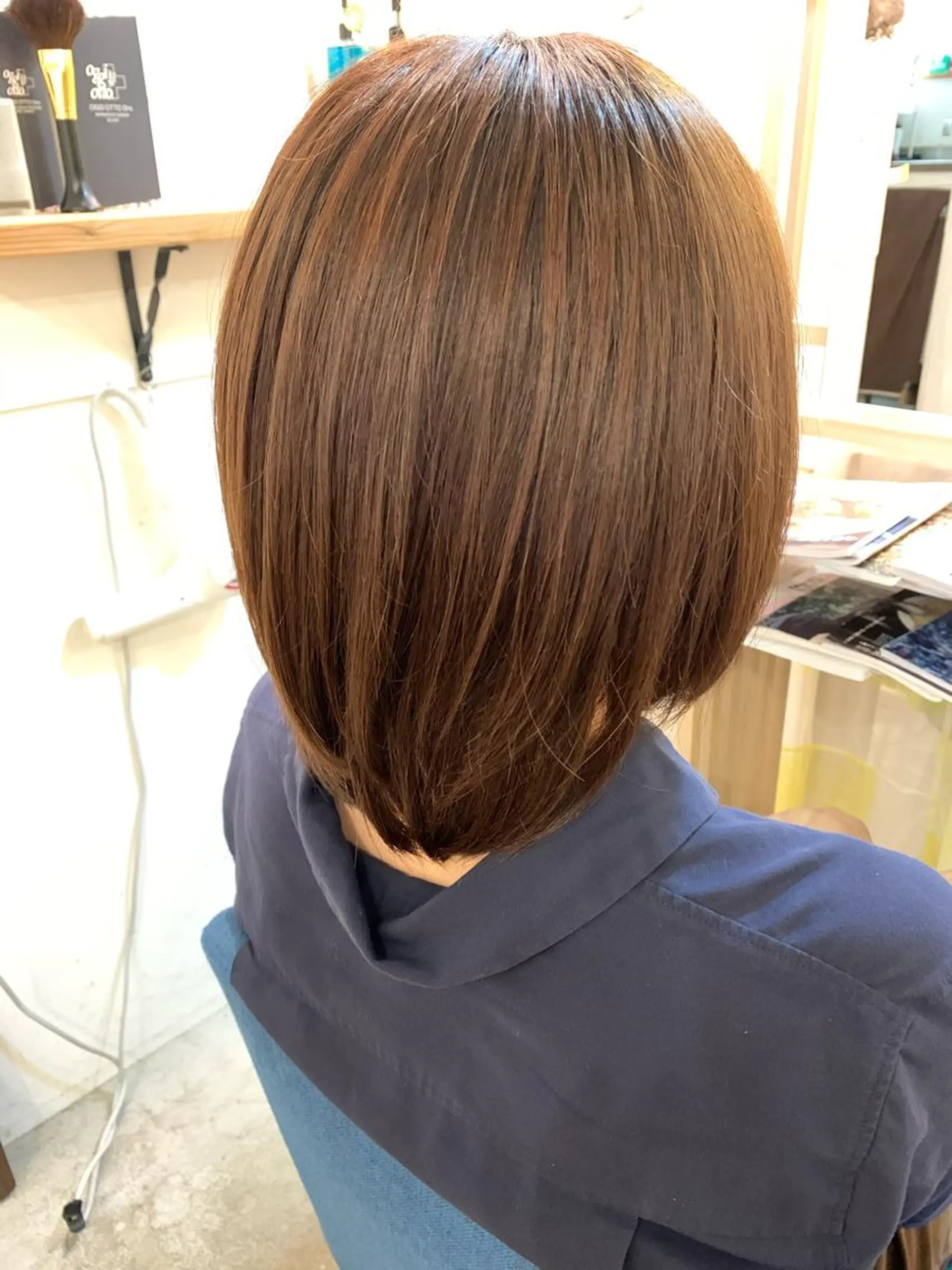 ミディアム カット ヘアカラー ヘッドスパ 【髪質改善】【美髪】 【ツヤ髪】ほしのちりのヘアスタイル
