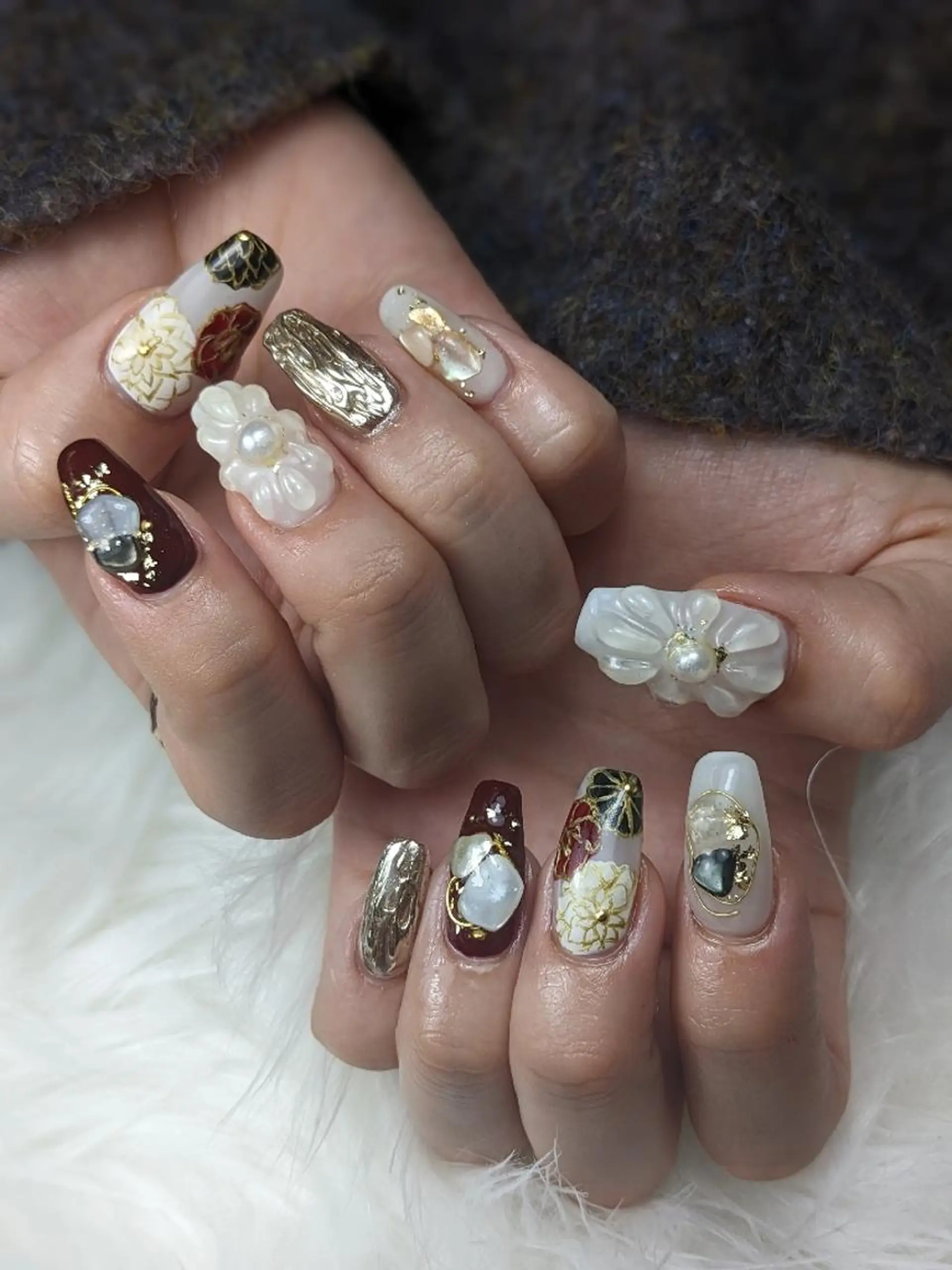 ネイル 成人式 ハンドネイル Nail SIRANGANAのネイルデザイン