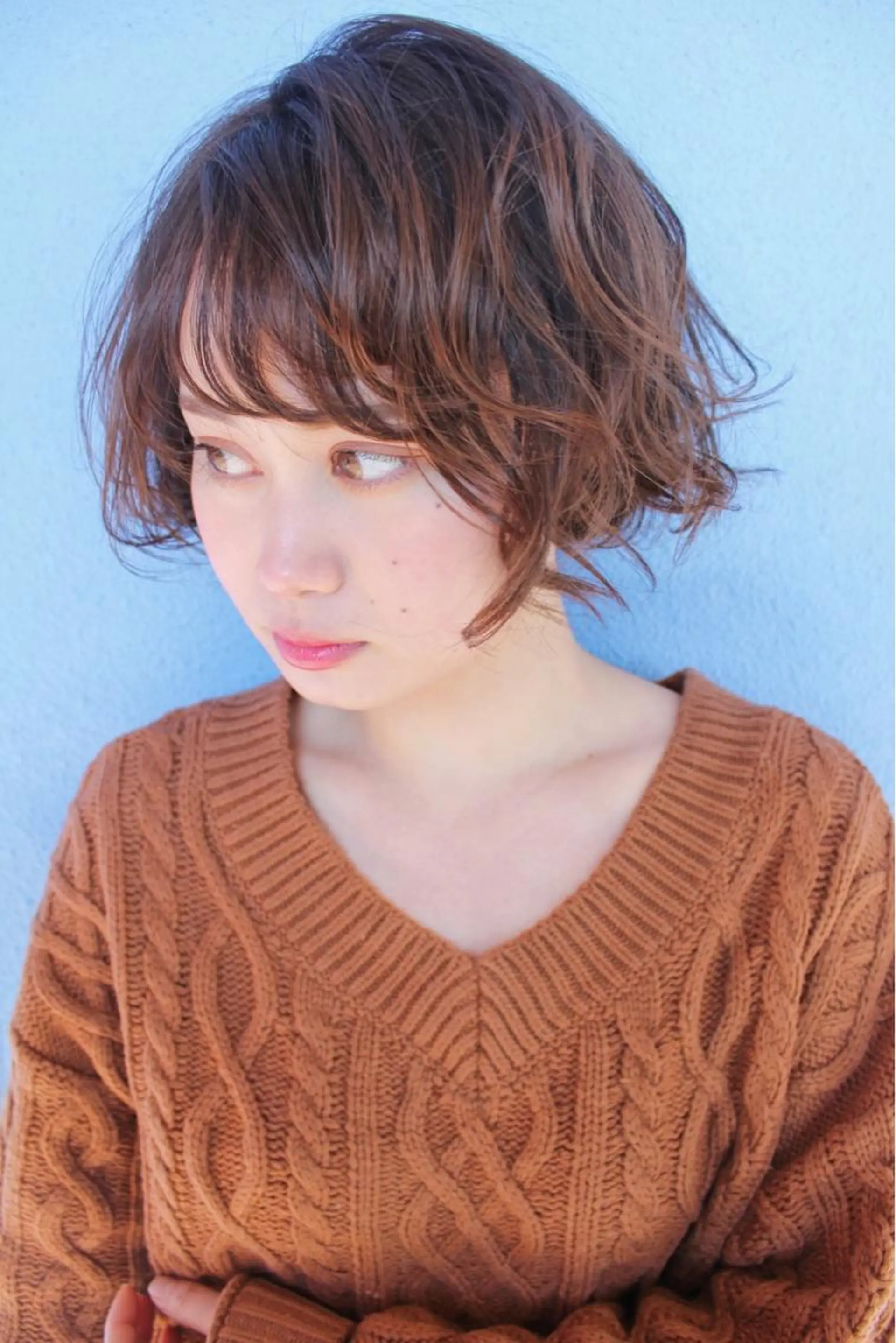 ショート カラー パーマ 新井 広之のヘアスタイル