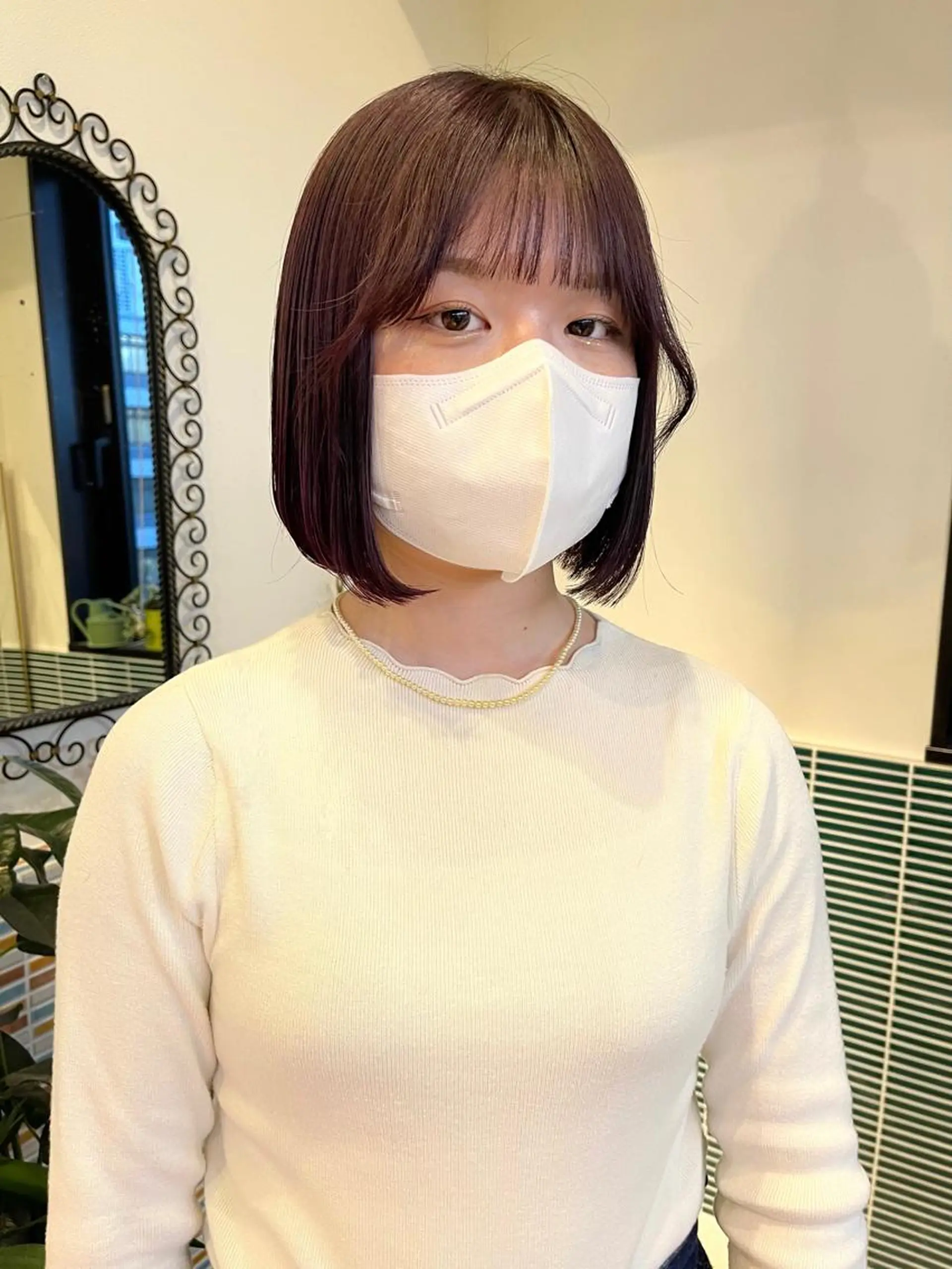 ミディアム カラー ブリーチ 透明感カラー ラベンダーカラー ラベンダーピンク ブリーチなしカラー カット ヘアカラー トリートメント 🩷ハイトーン透明感 レイヤー🩷ユリカのヘアスタイル